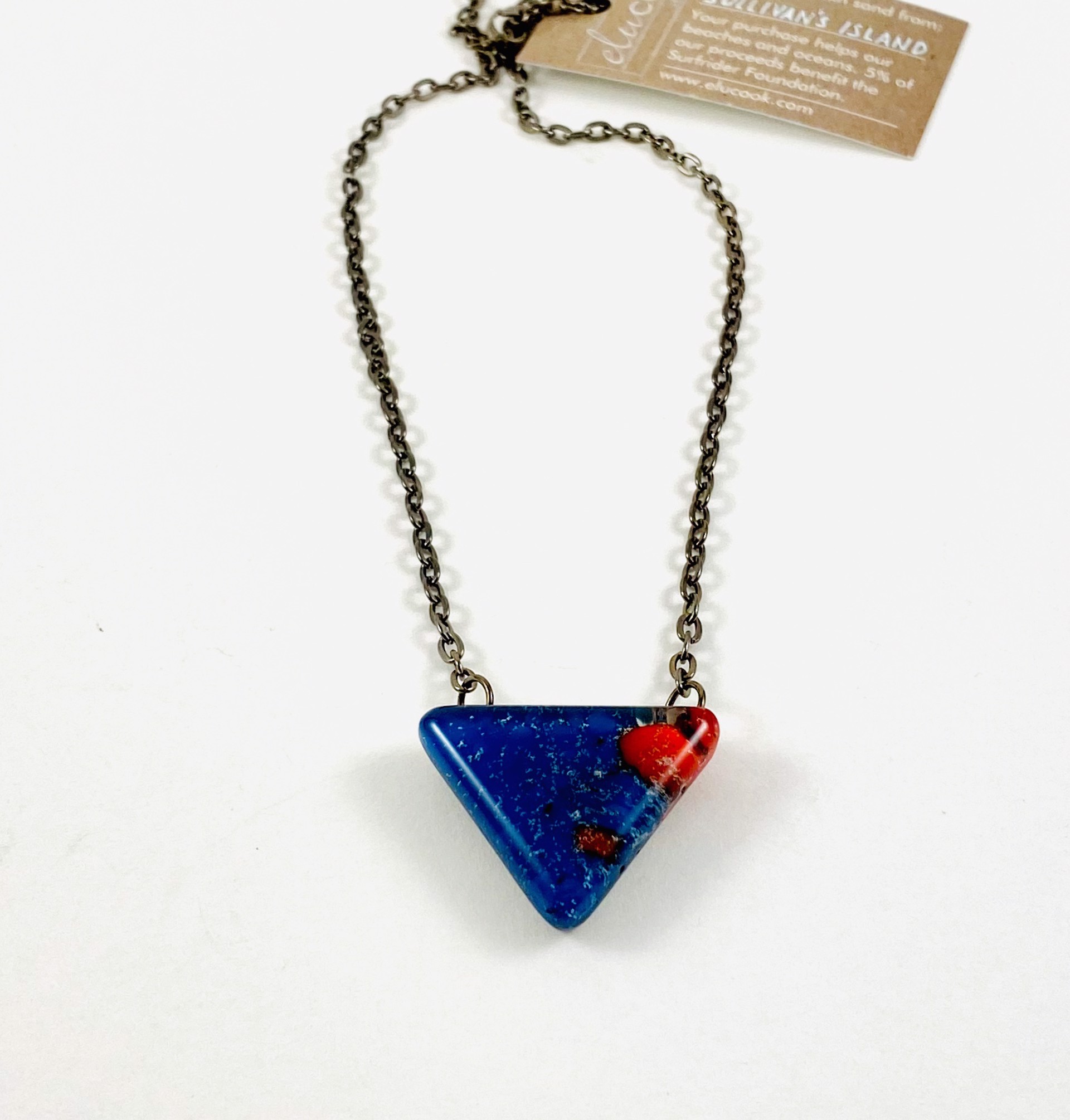 Mini Triangle Necklace 16"chain, 6z by Emily Cook