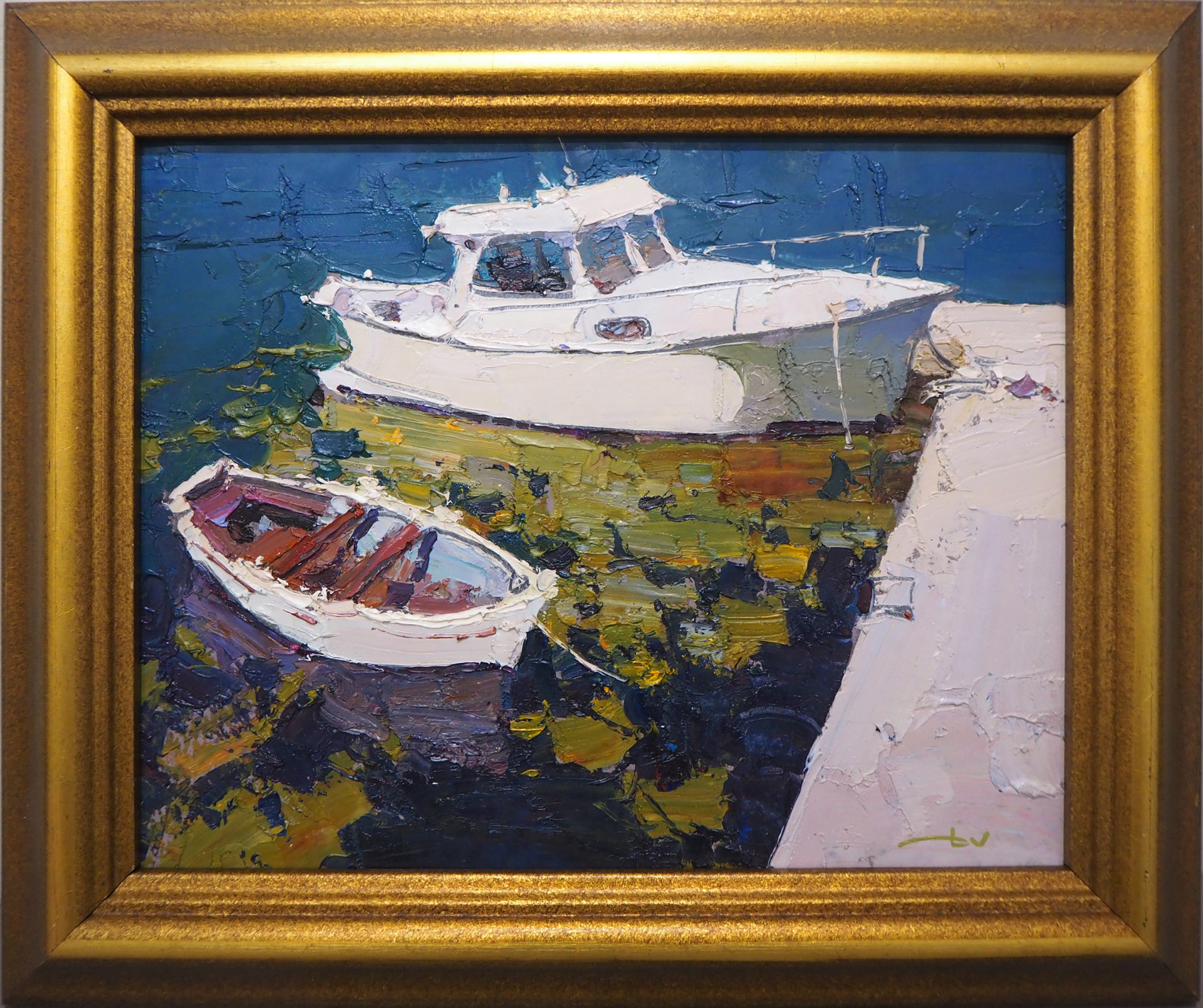"At the Pier IV" original oil painting by Daniil Volkov