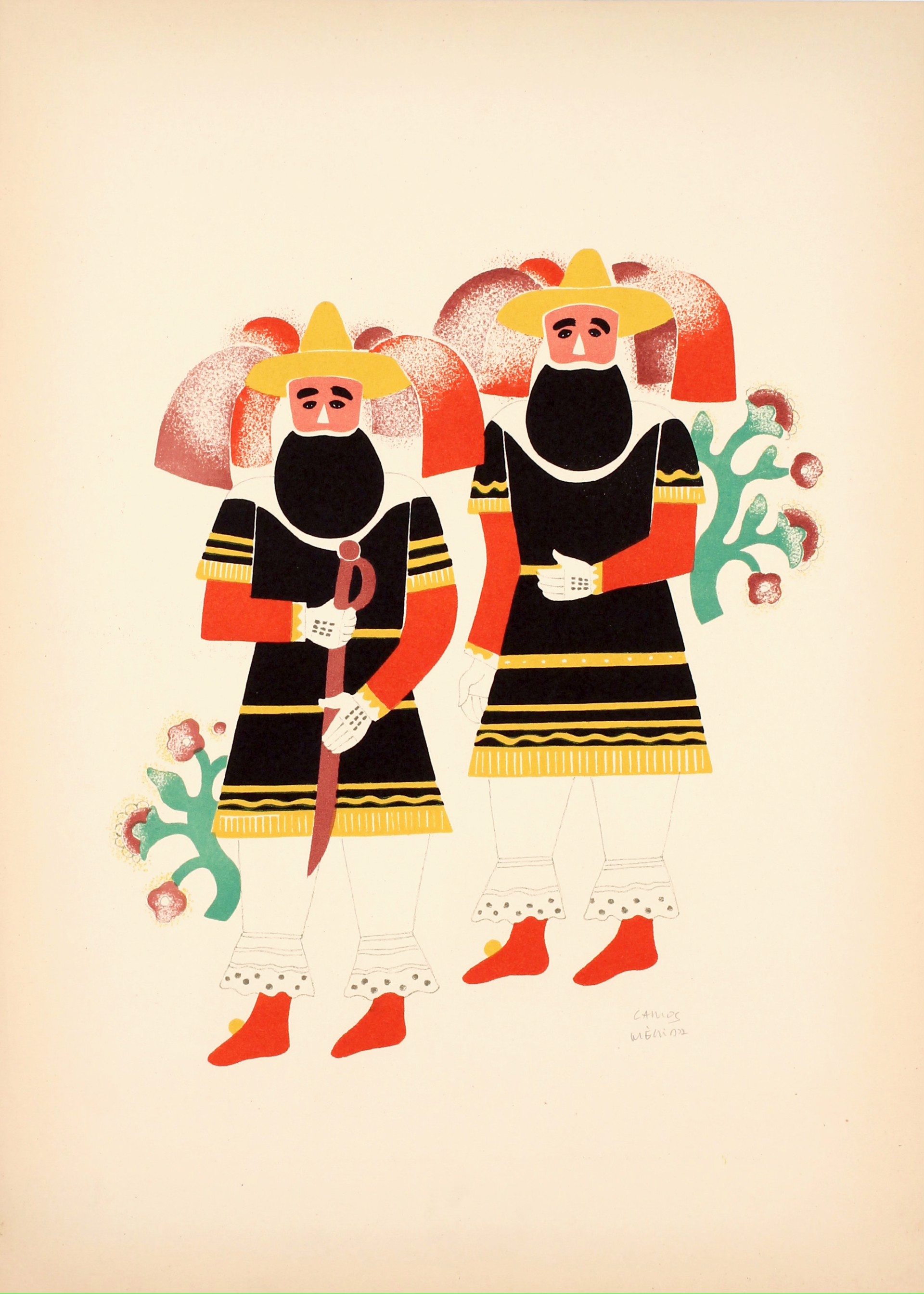 Two Men From Huejotzingo by Carlos Mérida (1891 - 1985)