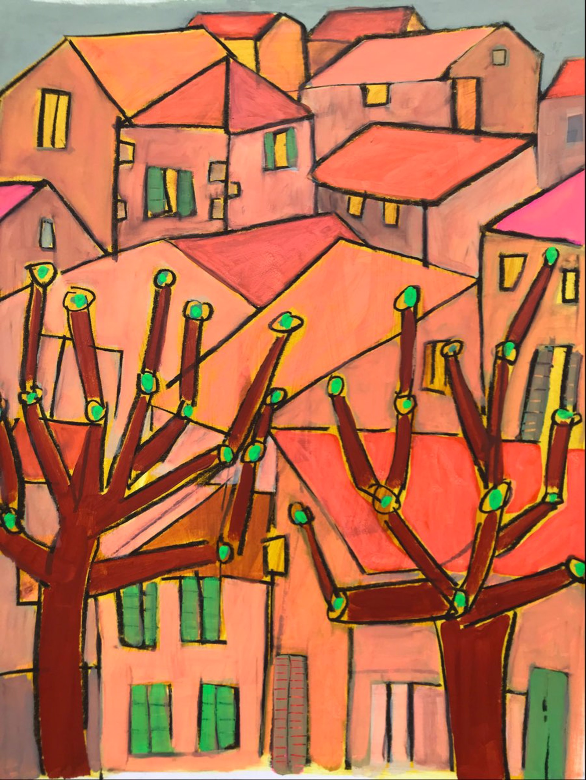 Les maisons roses aux portes vertes by Rachael Van Dyke