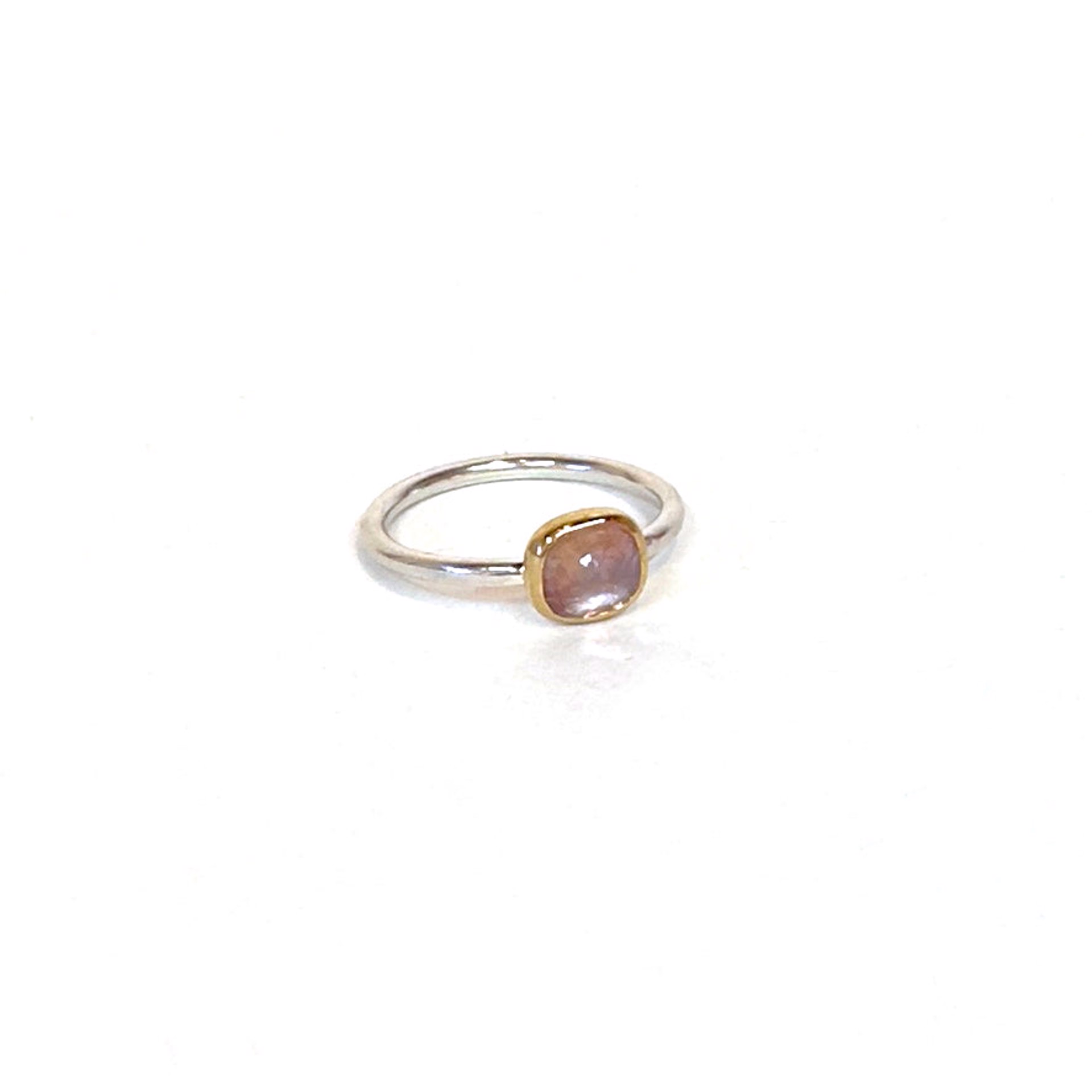 Peach Sapphire Ring with 18k gold by Sara Thompson