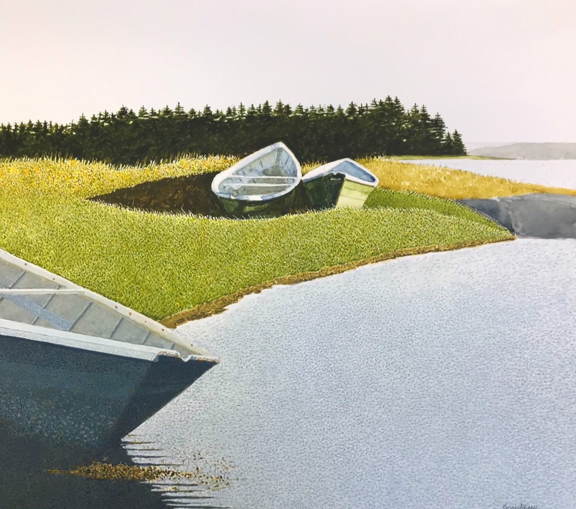Dories at Spruce Head by Gary Akers