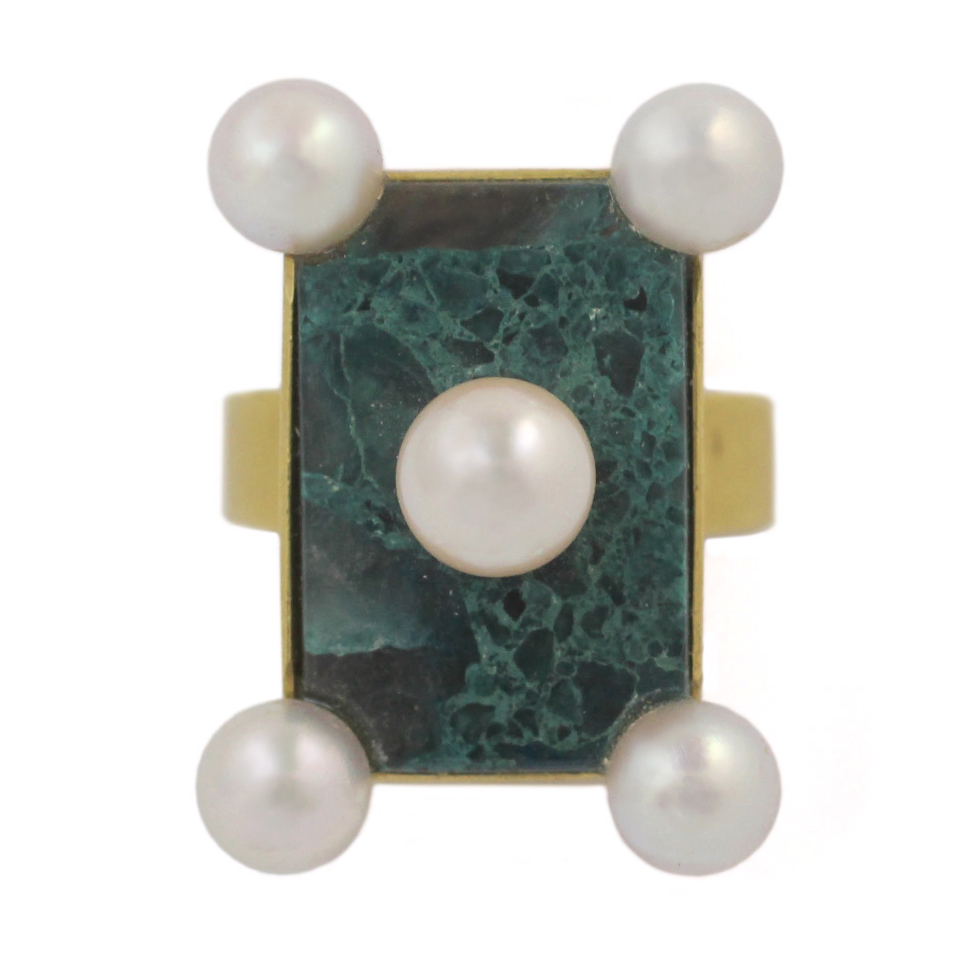 Malachite & Pearl Ring, 1995 by Daniel Kruger