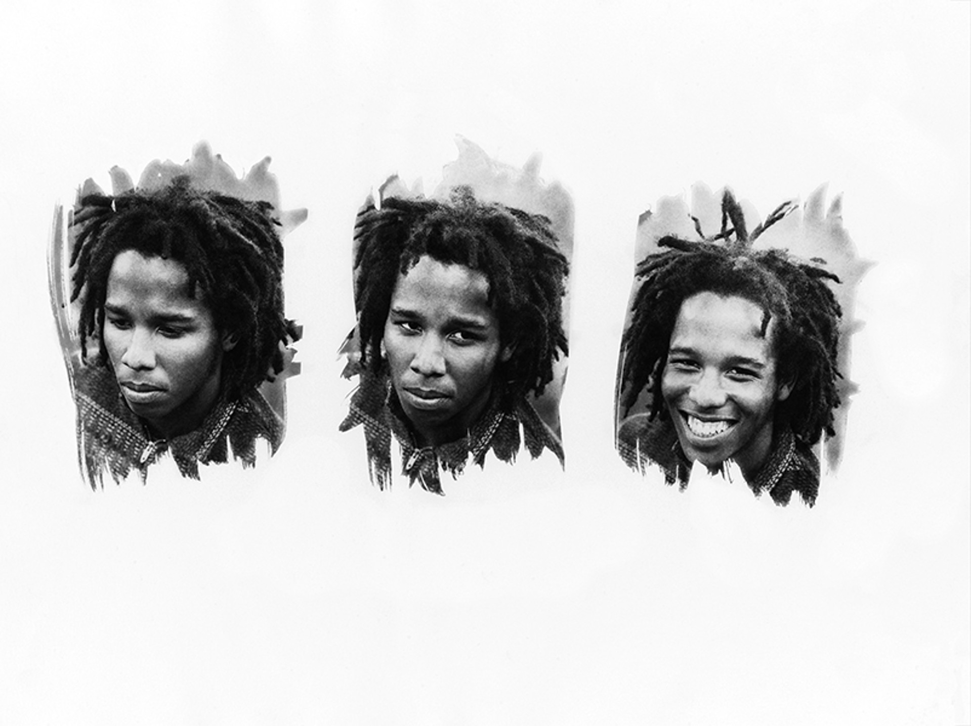 88011 Ziggy Marley Platinum Triptych (copy) BW by Timothy White
