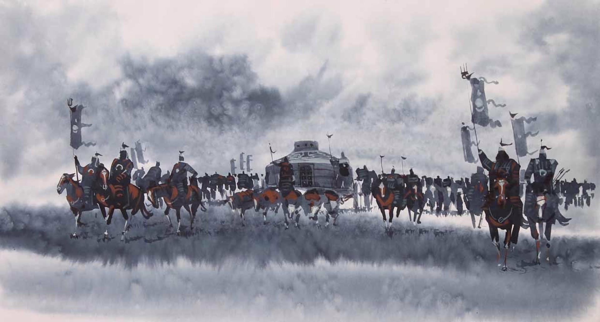 Mongol Cavalry 1 by Sambuu Zayasaikhan