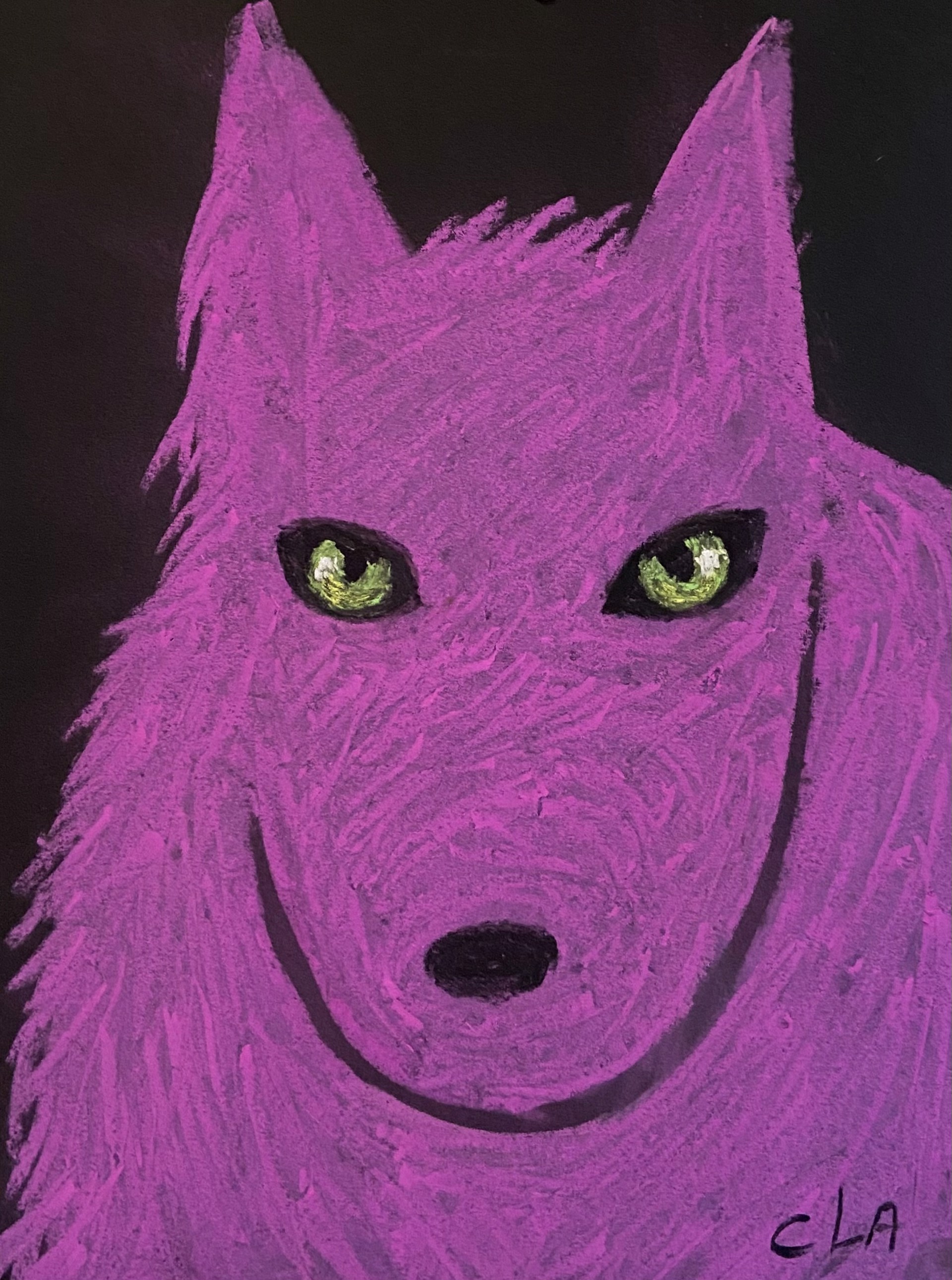Young Wolves: Magenta Wolf by Carole LaRoche