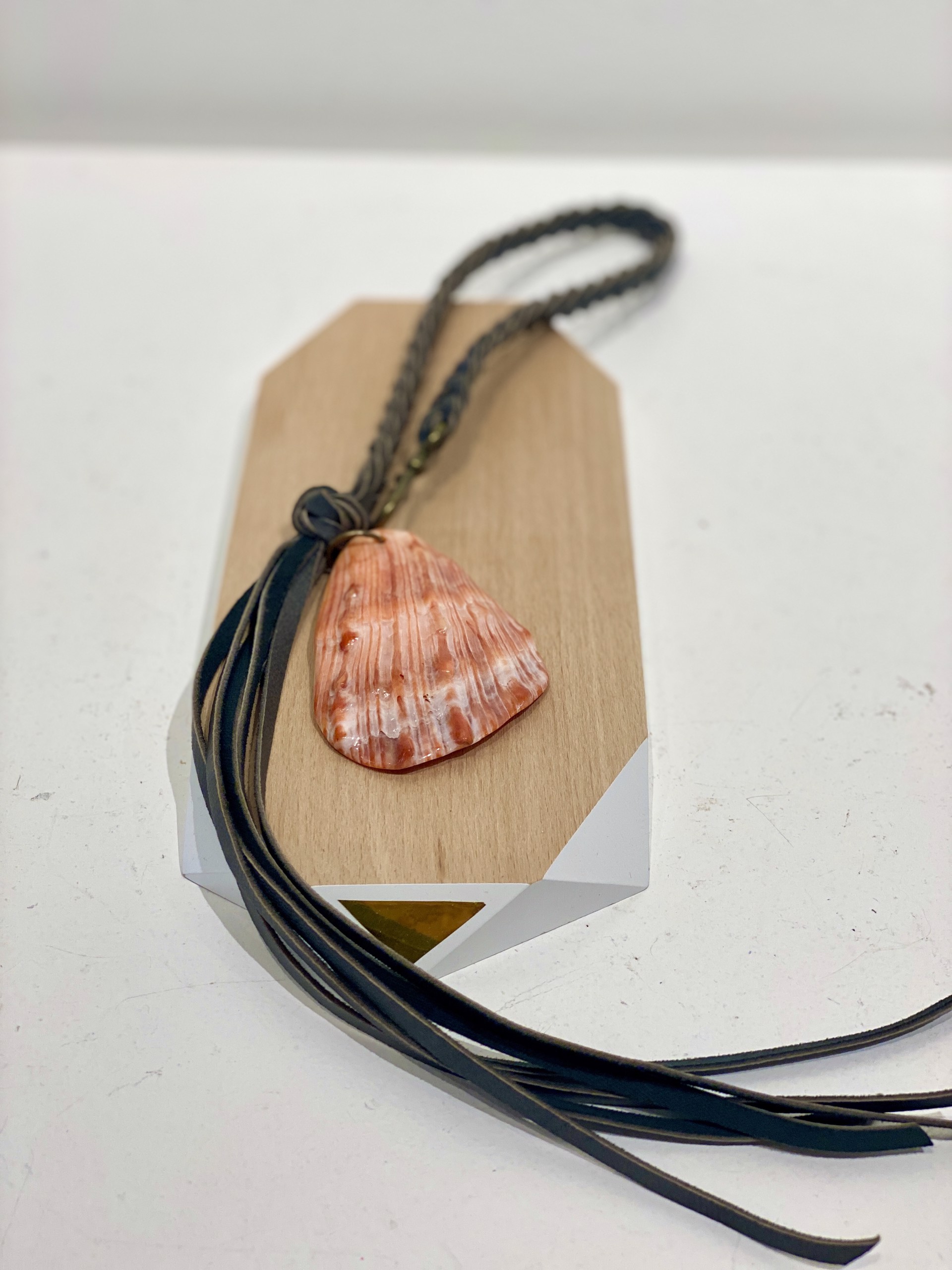 Spring Oyster Shell Pendant #38 by Melissa Turney