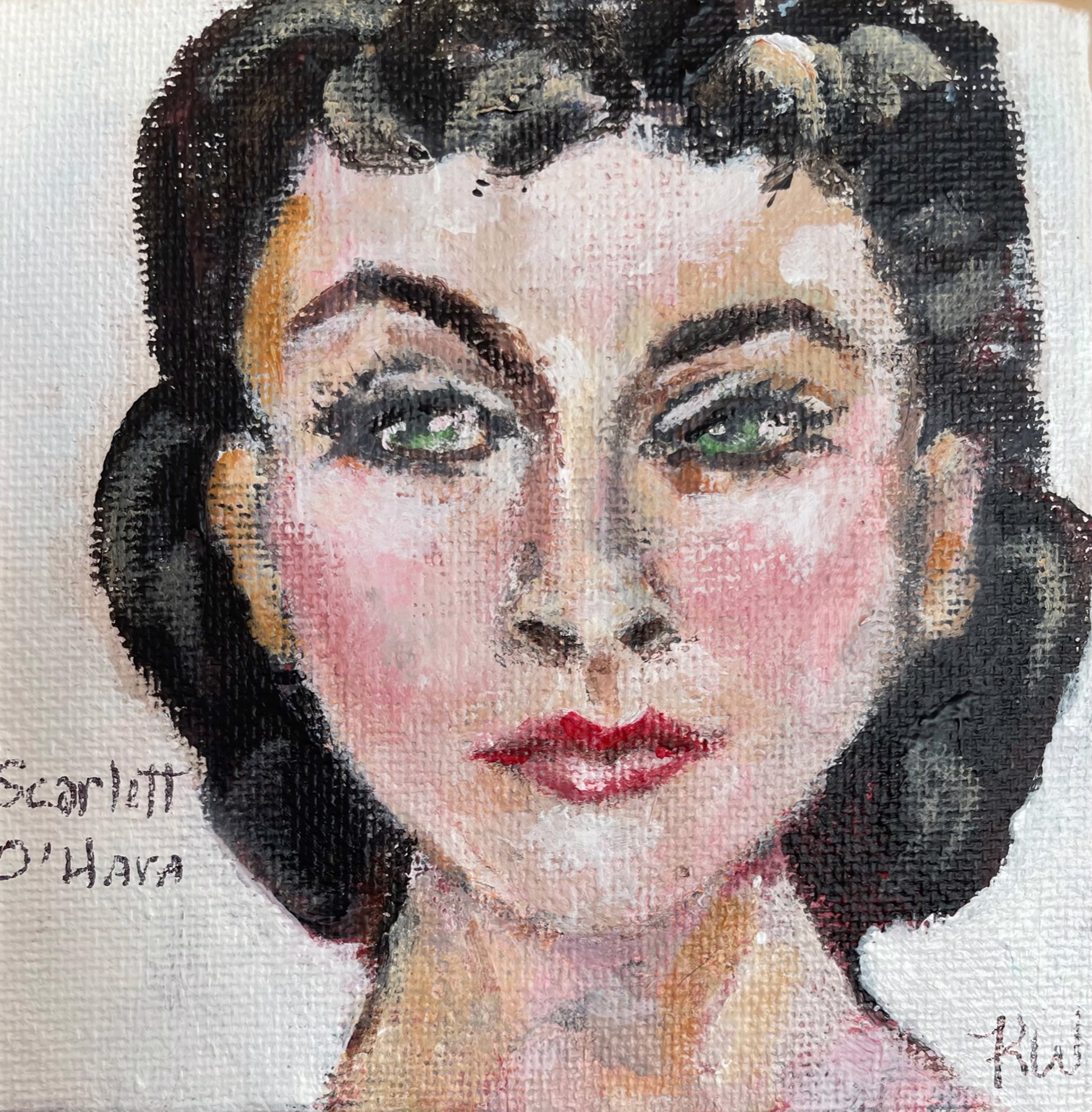 Scarlett O'Hara Mini Painting by Kathy Willingham