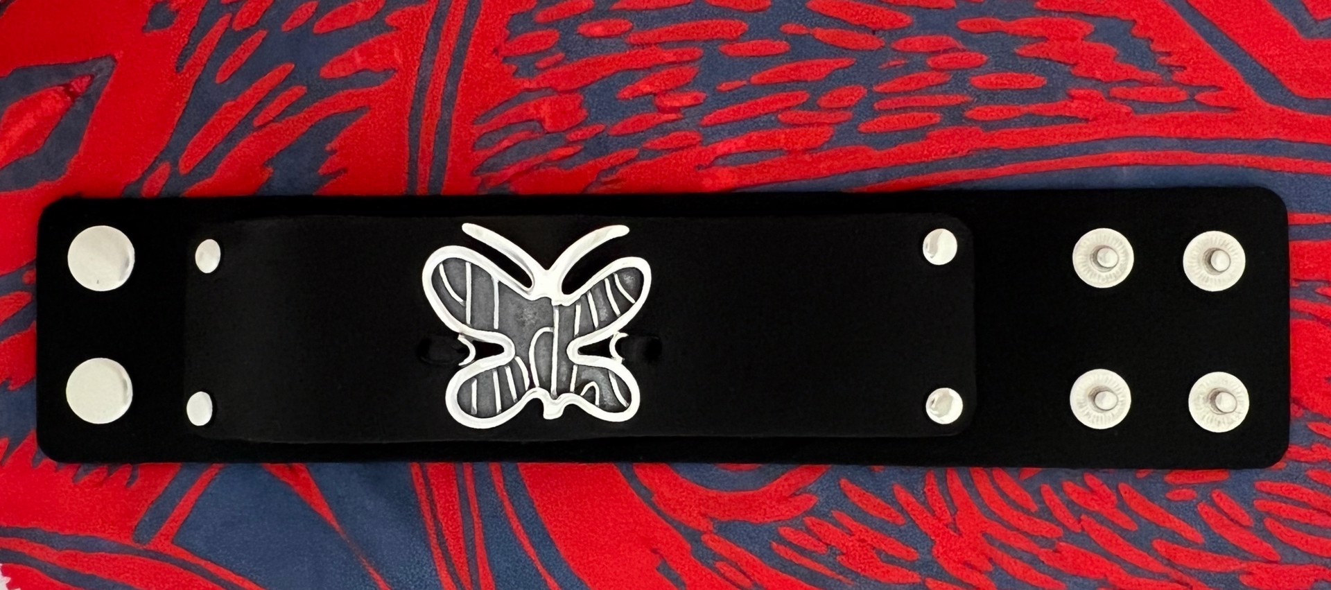 Adjustable Butterfly Leather Cuff by Melanie Yazzie