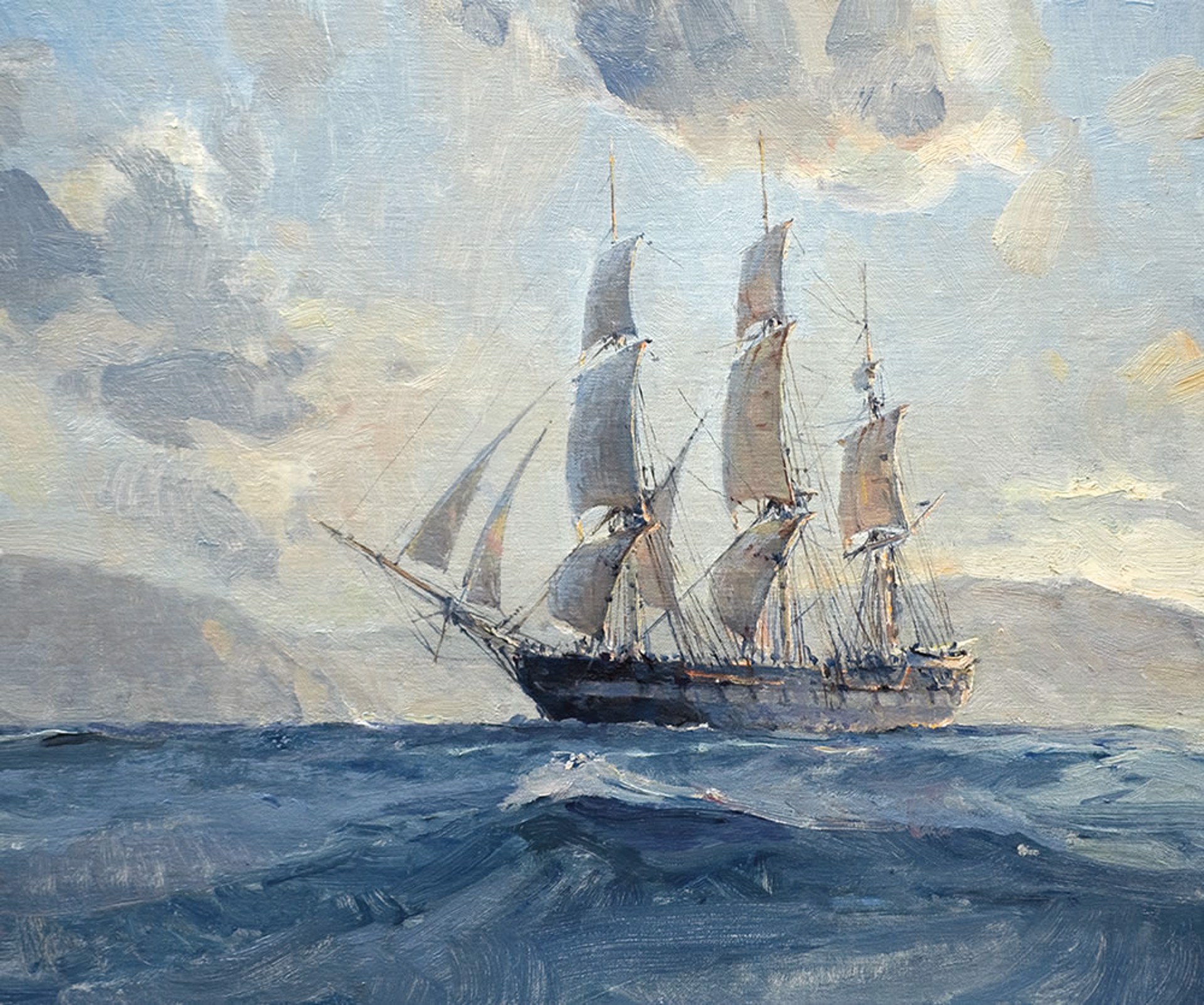 USS Portsmouth Entering San Francisco Bay 1846 by Christopher Blossom