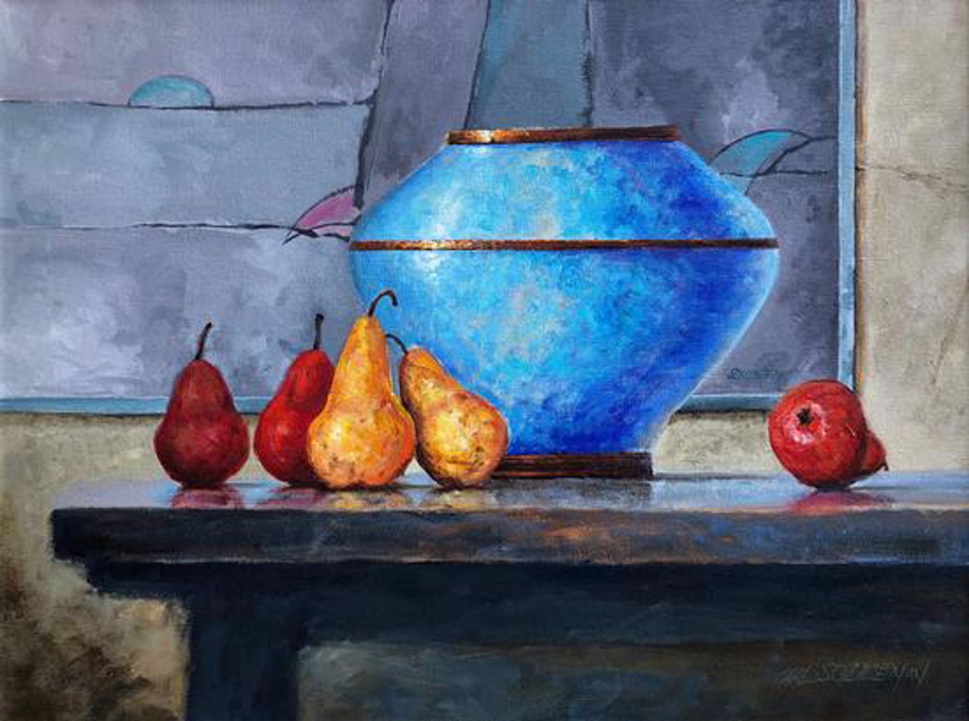 Still Life with Pears by Carl Schlademan -