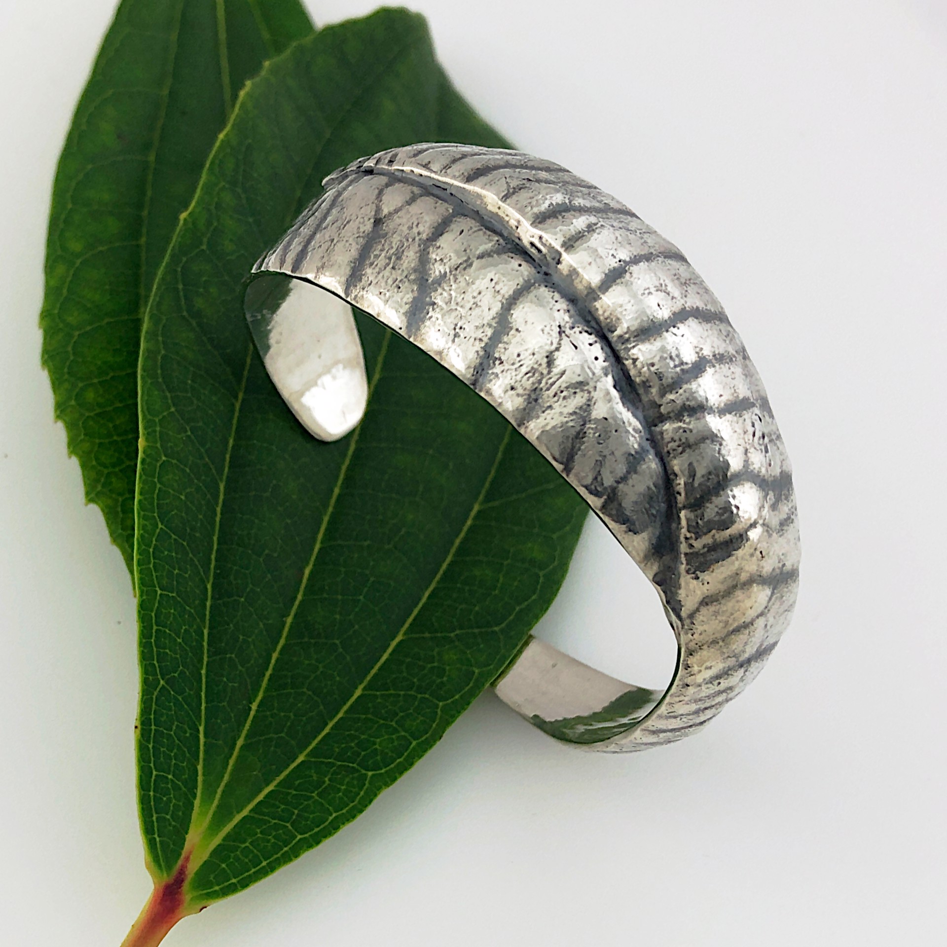 Leaf Texture Cuff Bracelet by Marie-Helene Rake