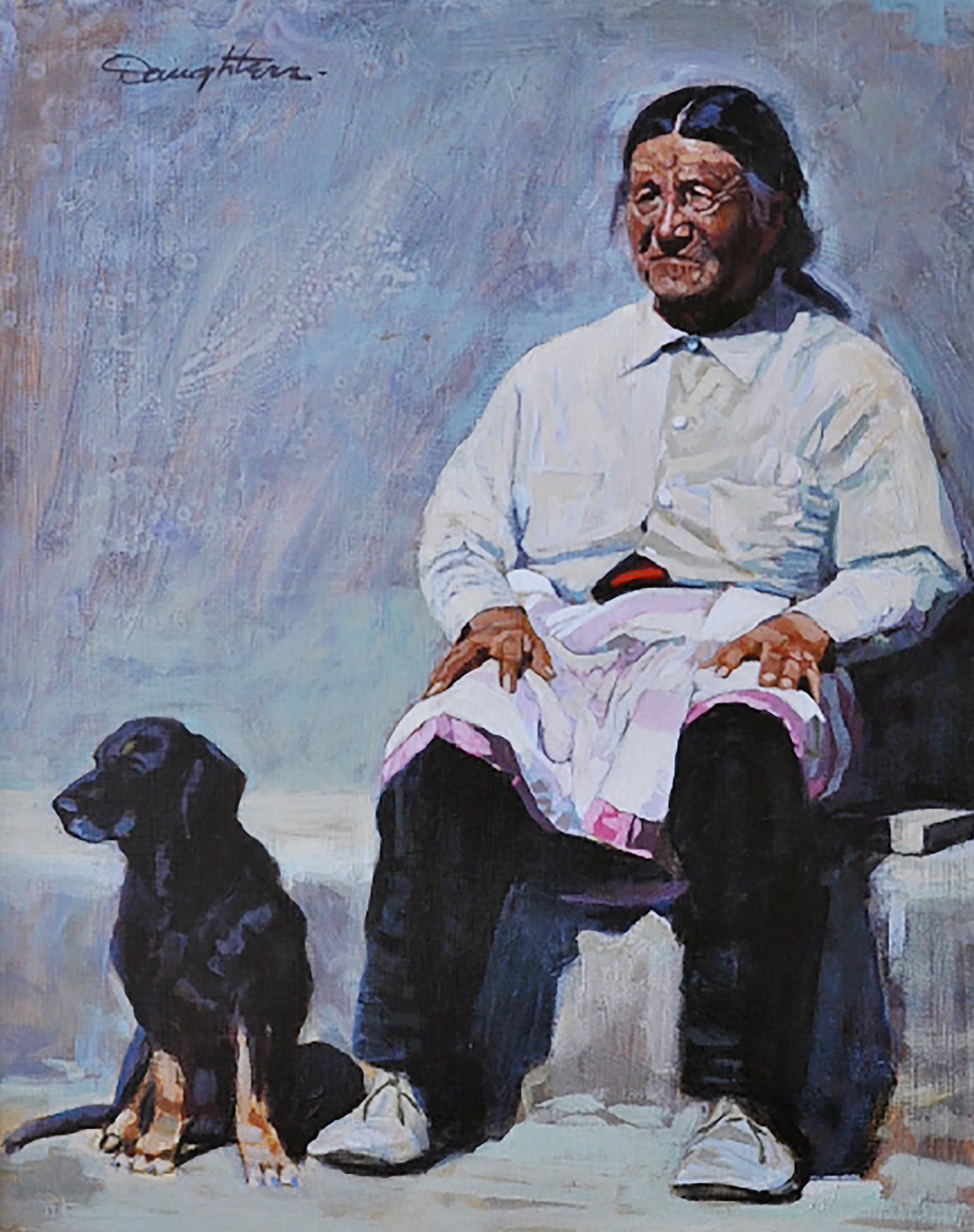 His Dog by Robert Daughters (1929-2013)