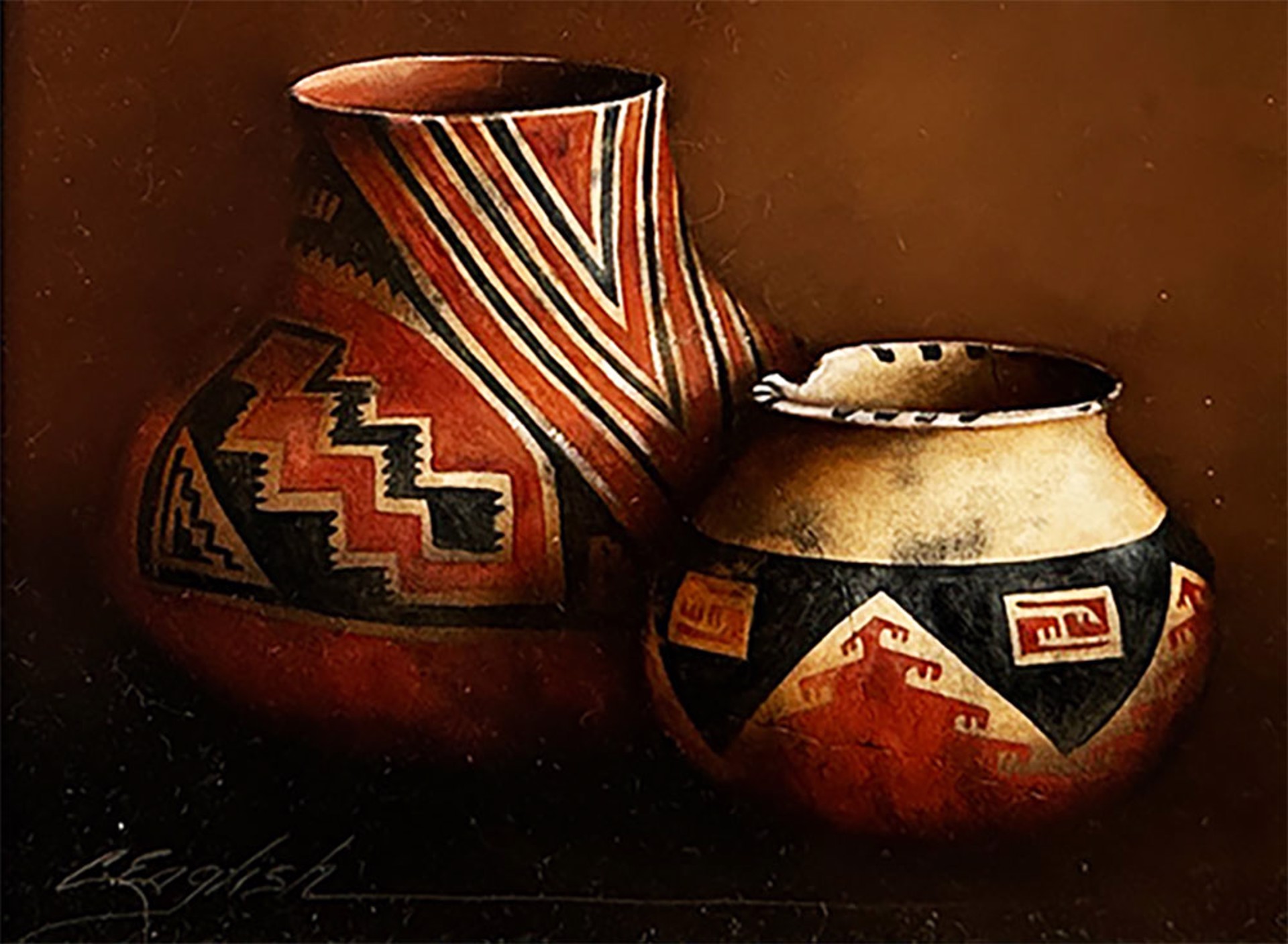 Red Pots by Cheryl English