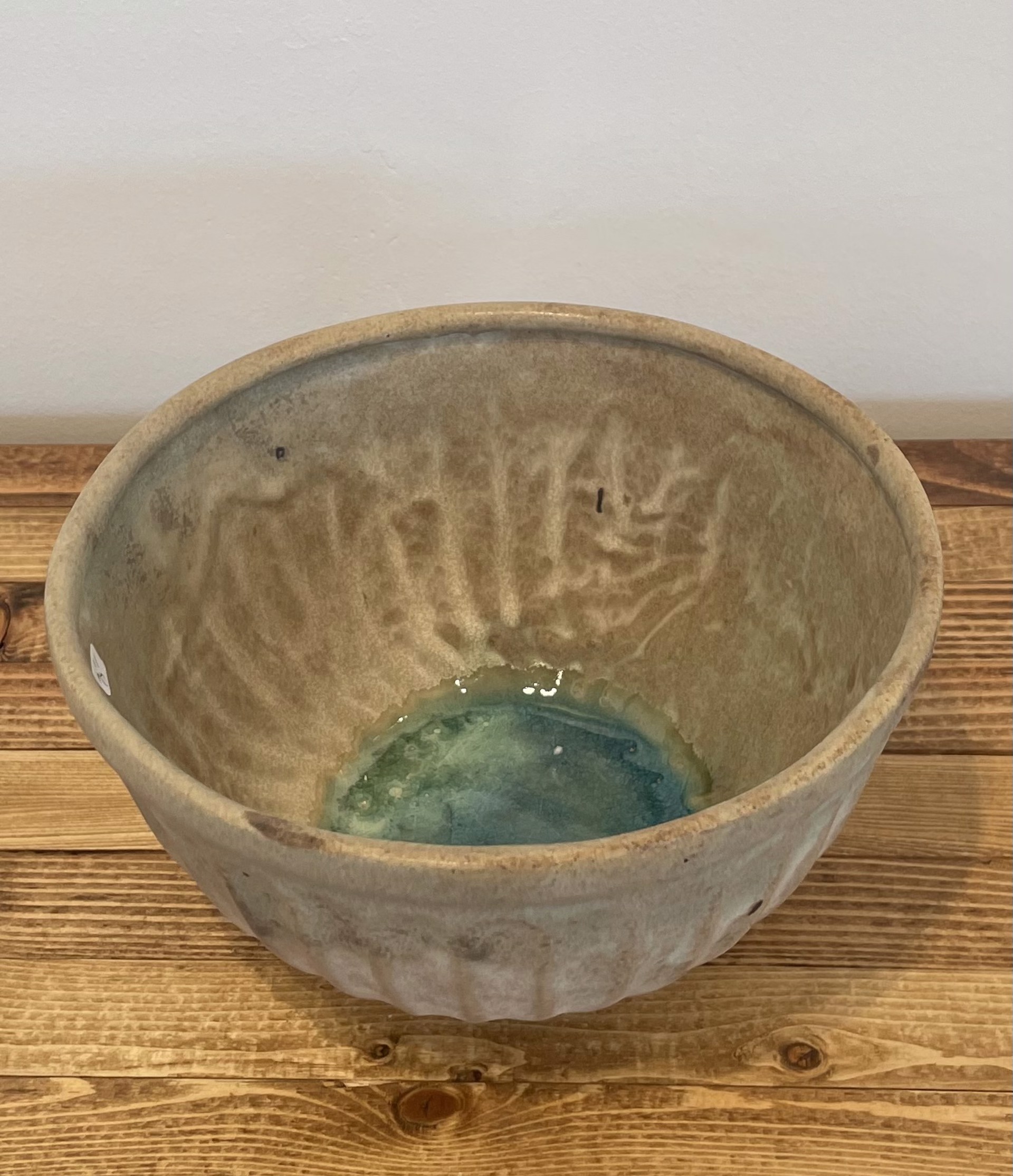 Medium Cotton Row with Patina Char Edge and Glass by Satterfield Pottery