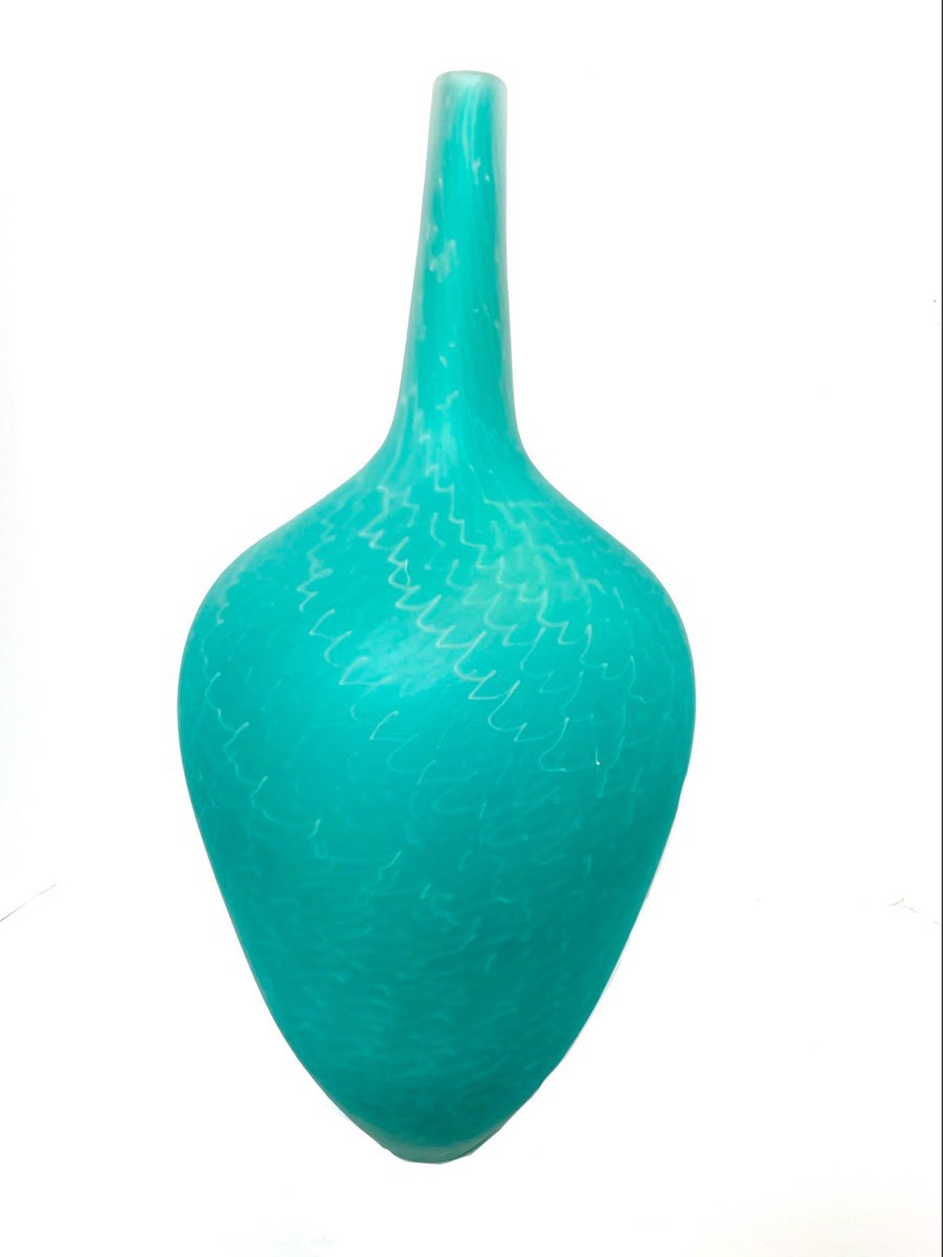 Teal Merletto Vase by John Geci