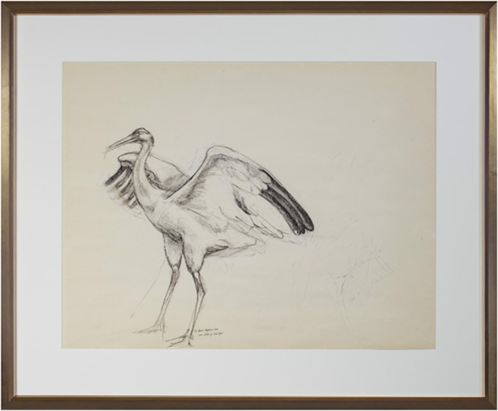 Crane sketch for "The Gift" by Karin Krohne Kaufman