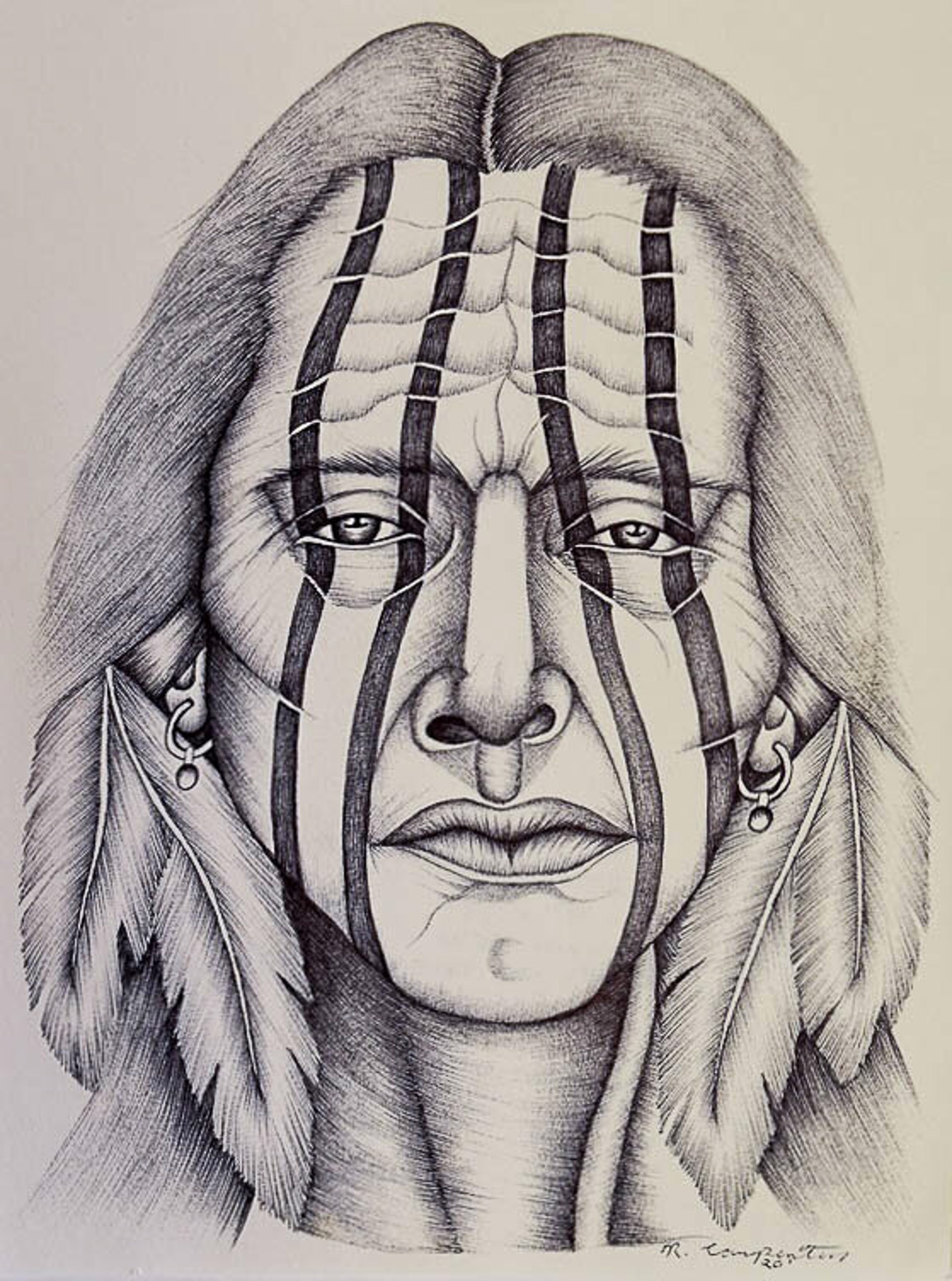 Crow Warrior with Death Face by Ricky C. Carpenter