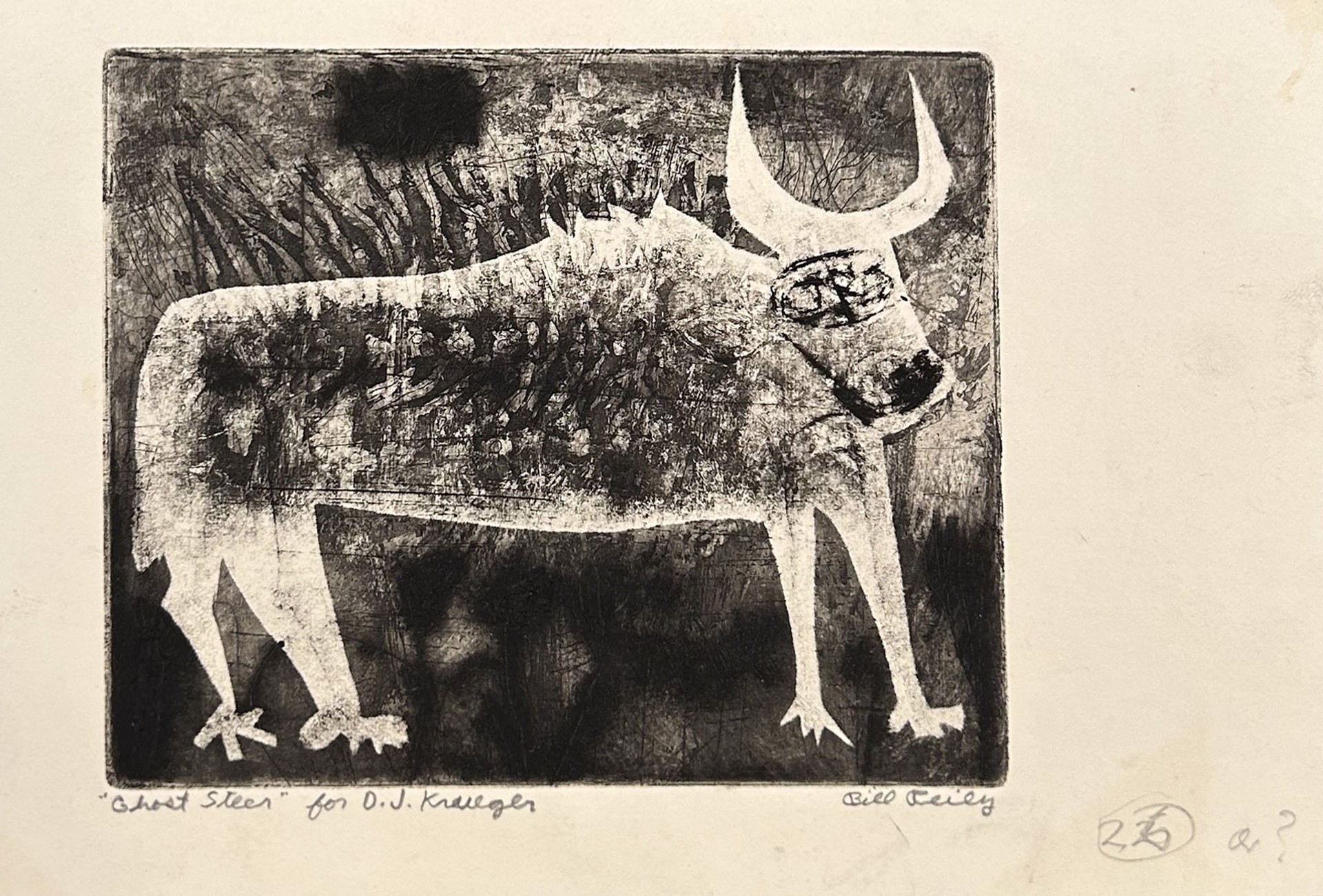 26a(2). Ghost Steer (for D.J. Krueger) by Bill Reily Prints