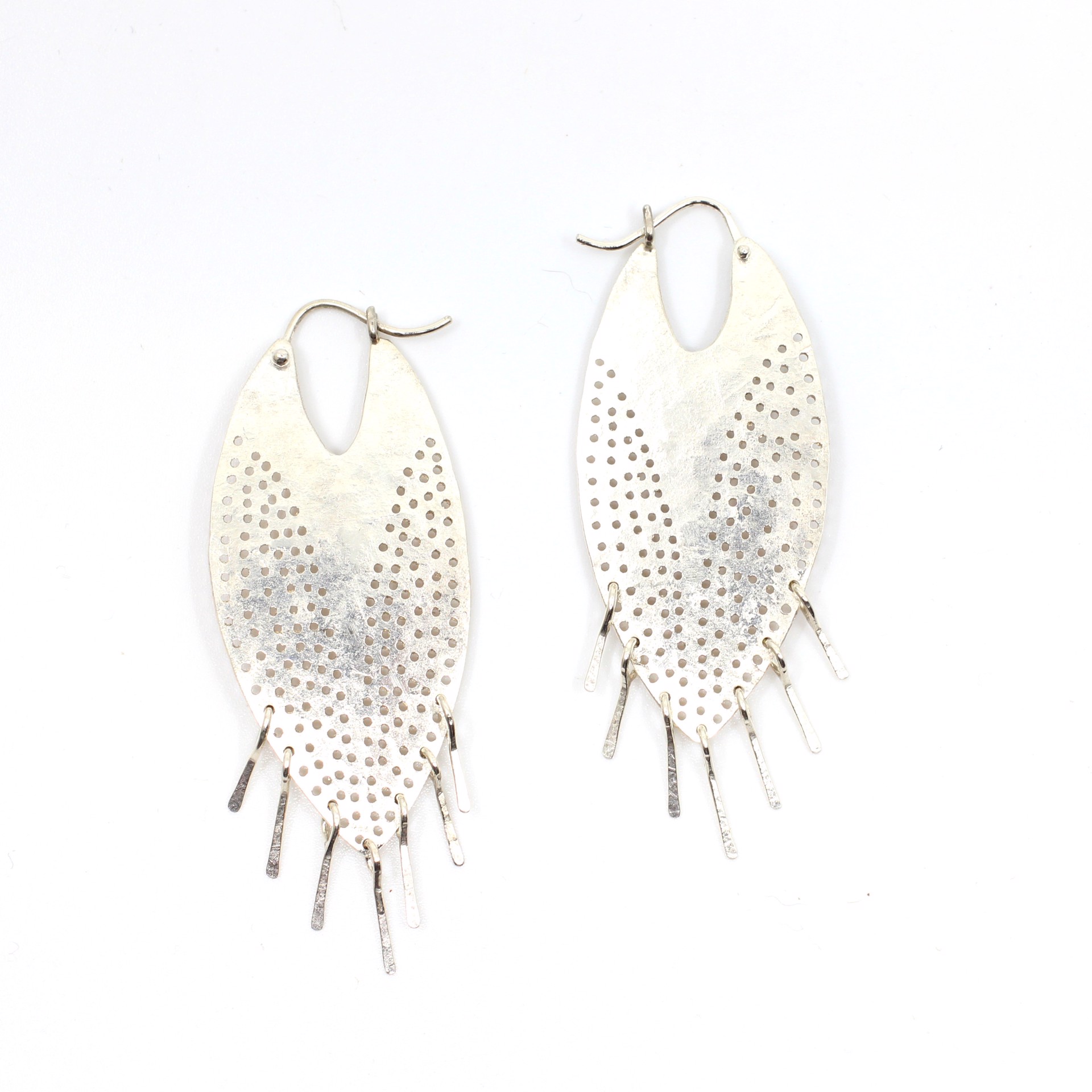 Sheild Earrings with Fringe (Bright) by Leia Zumbro