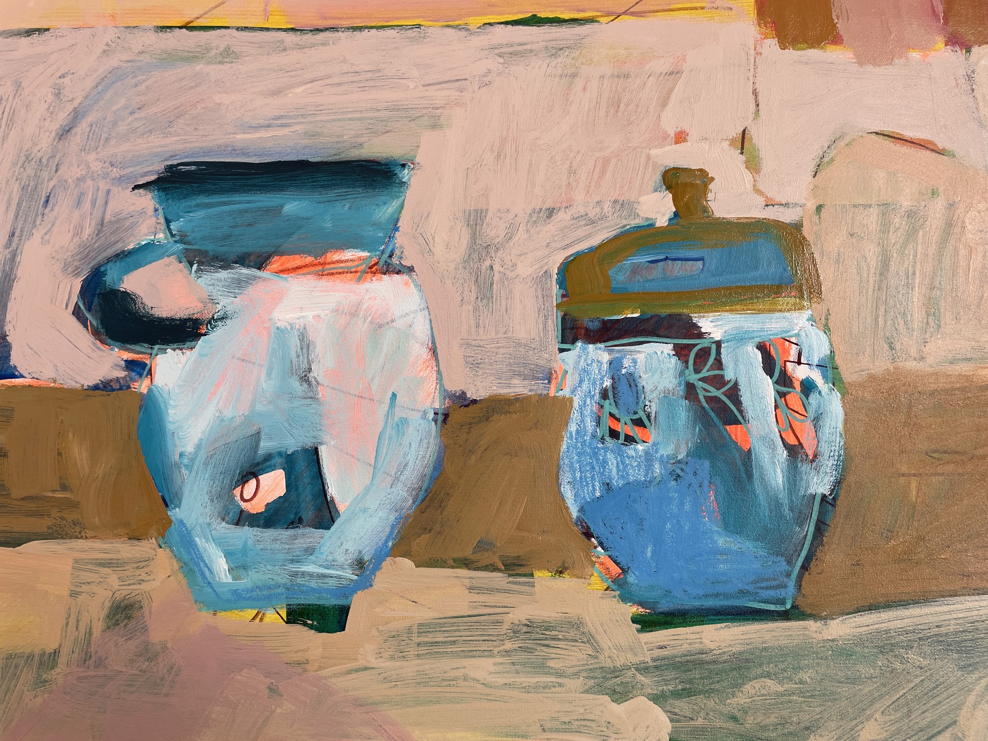 Bottles on Mantel, Casa Padula by Rachael Van Dyke
