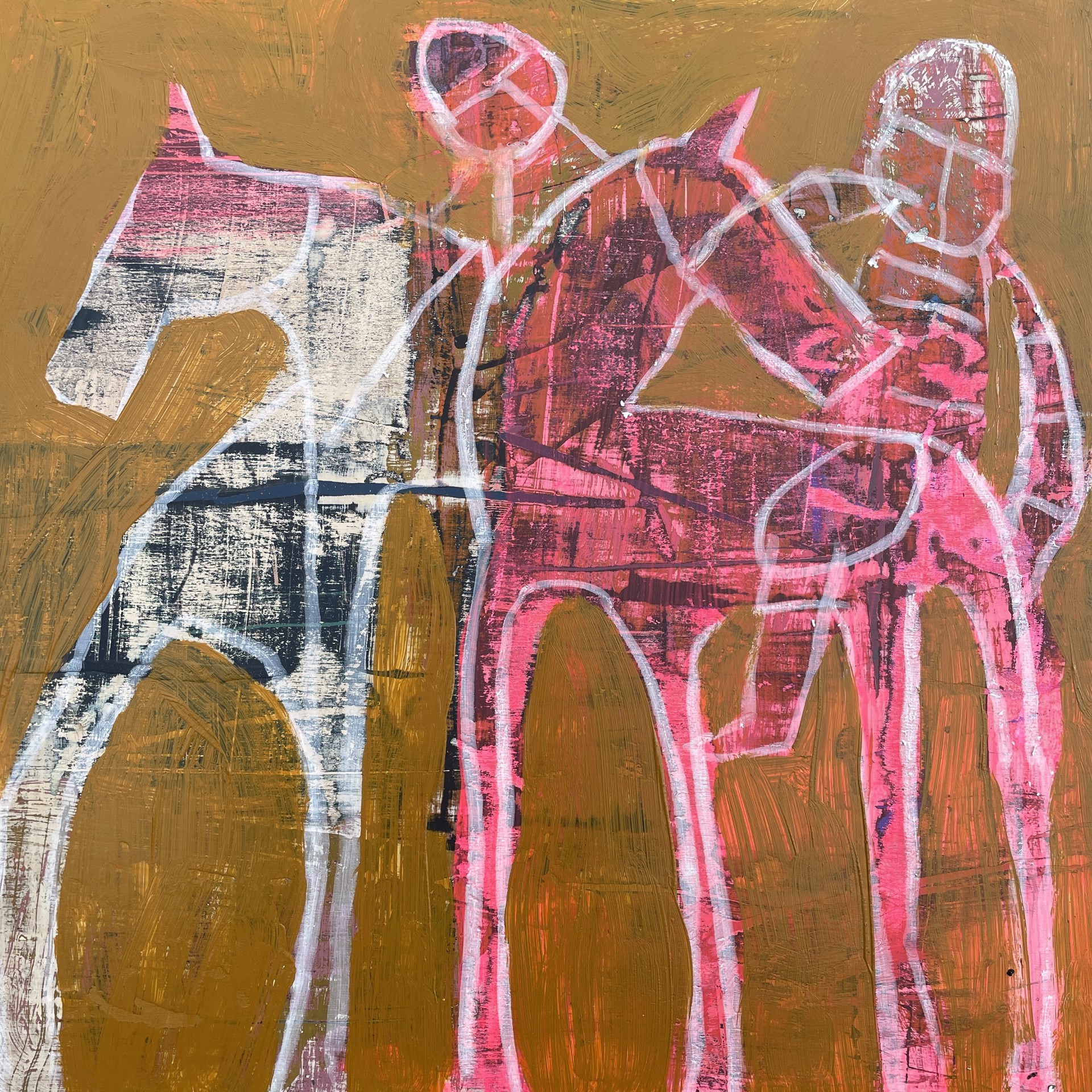 Pink Horses and Riders by Rachael Van Dyke