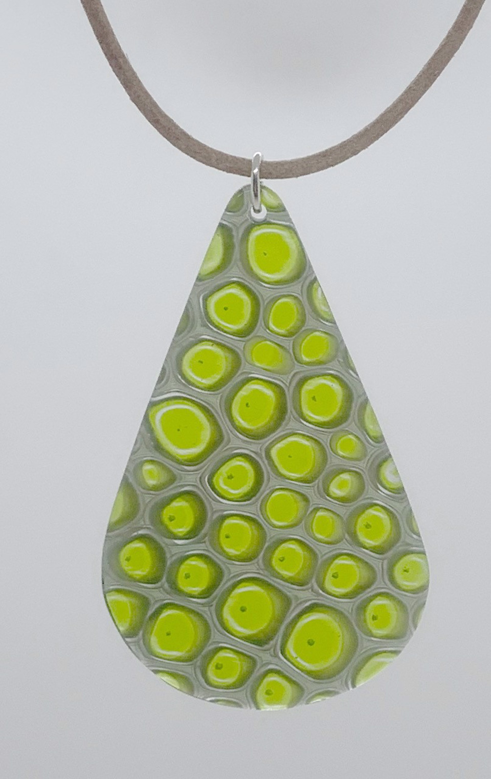 Murrini Teardrop Necklace | Lime Green by Chris Cox