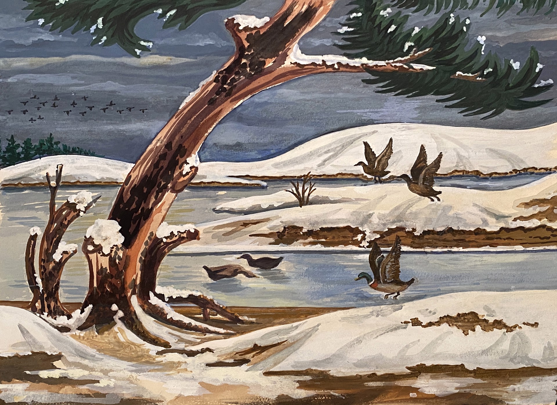 Geese in Snow by Grace A. Crockett