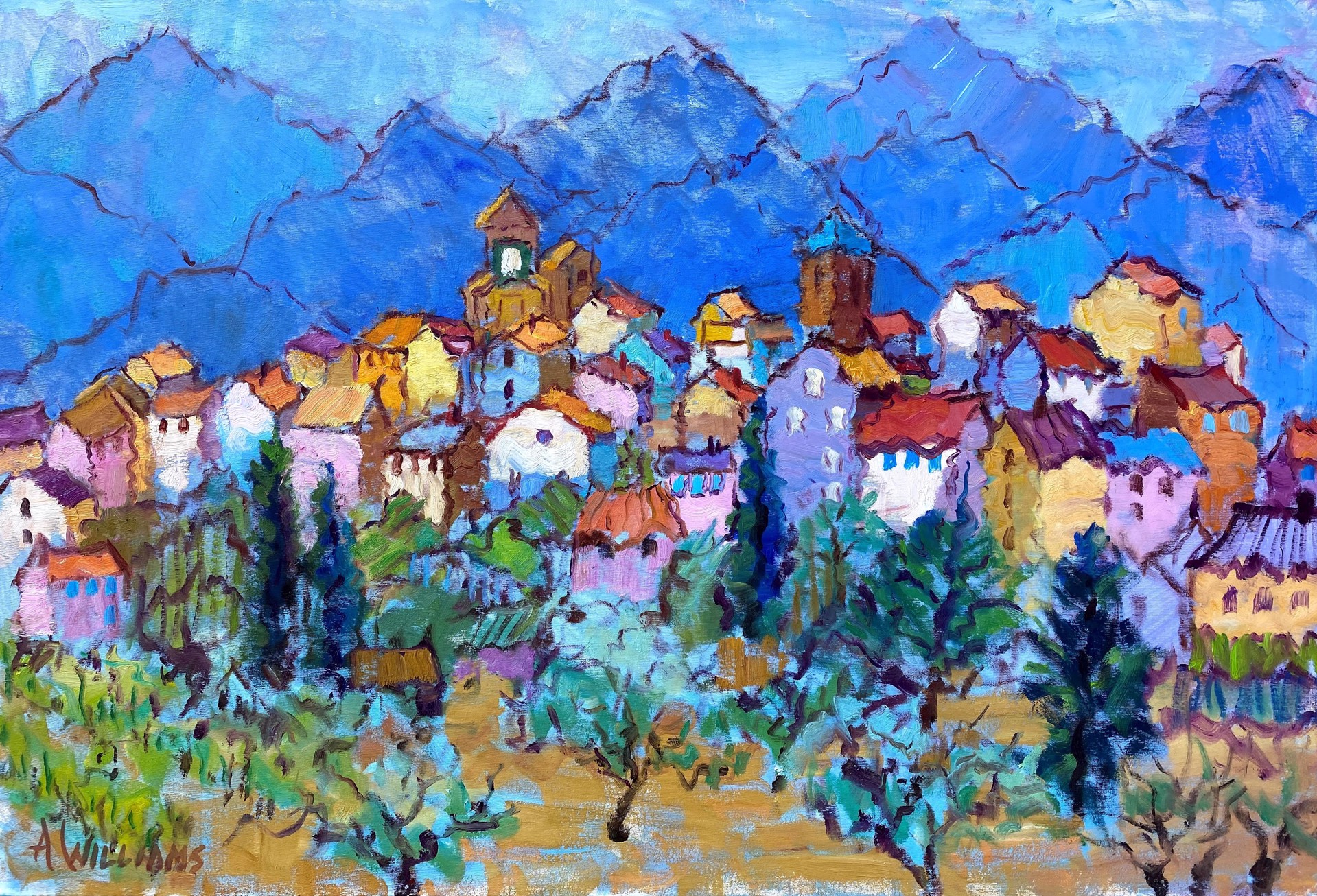 "Lourmarin at it's Best" original oil painting by Alice Williams