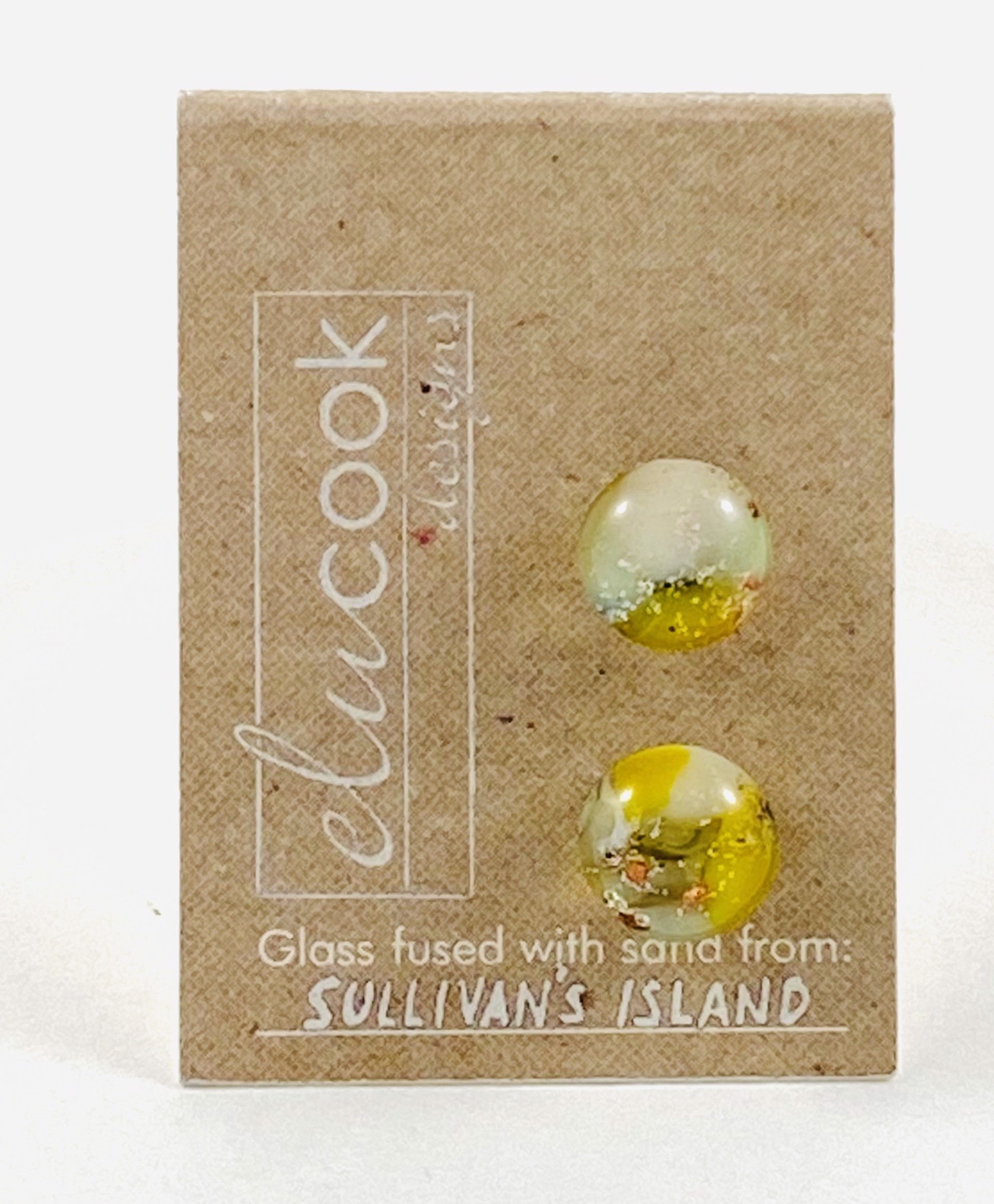 Button Earrings 6l by Emily Cook