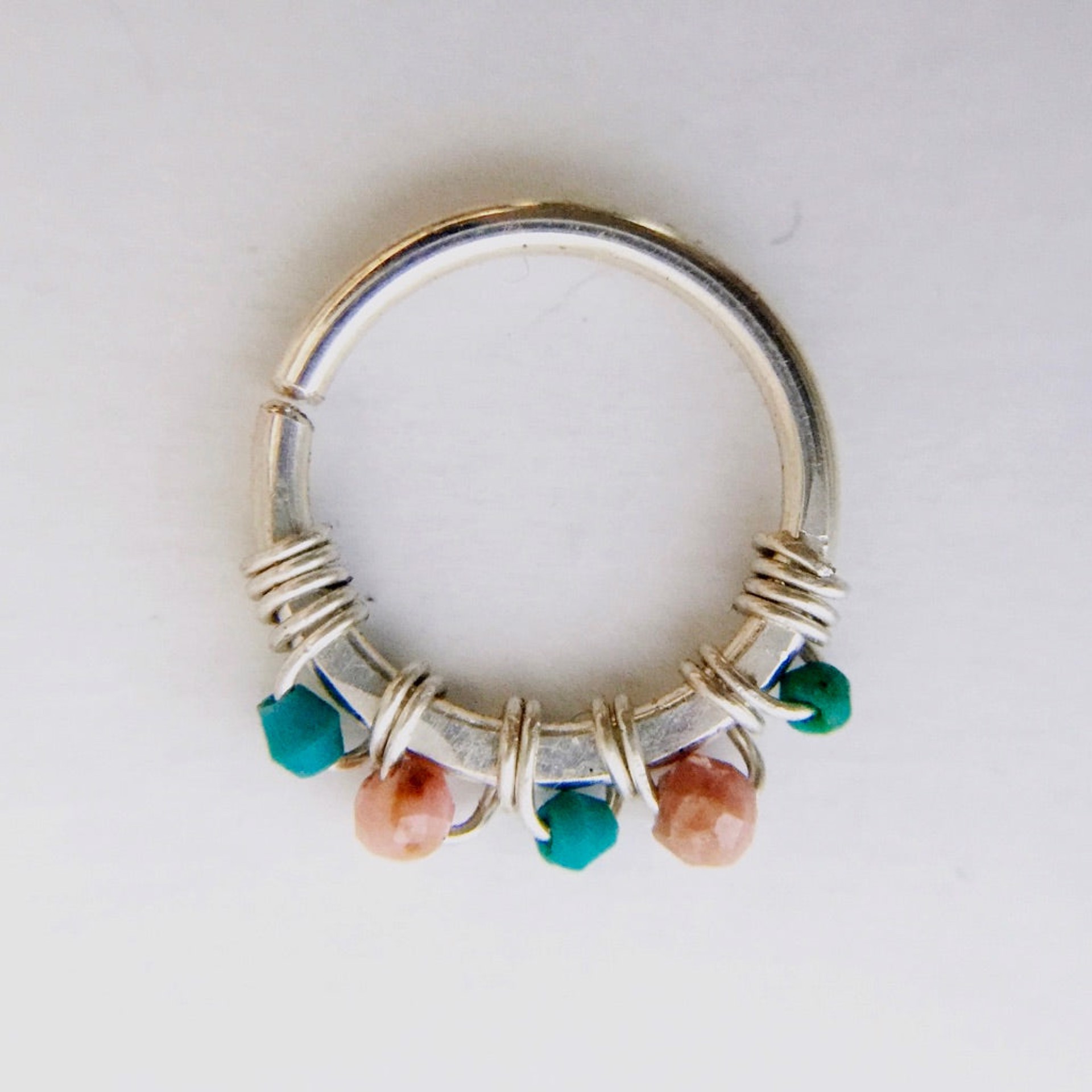 Jeweled Septum Ring in Silver - 8mm by Clementine & Co. Jewelry