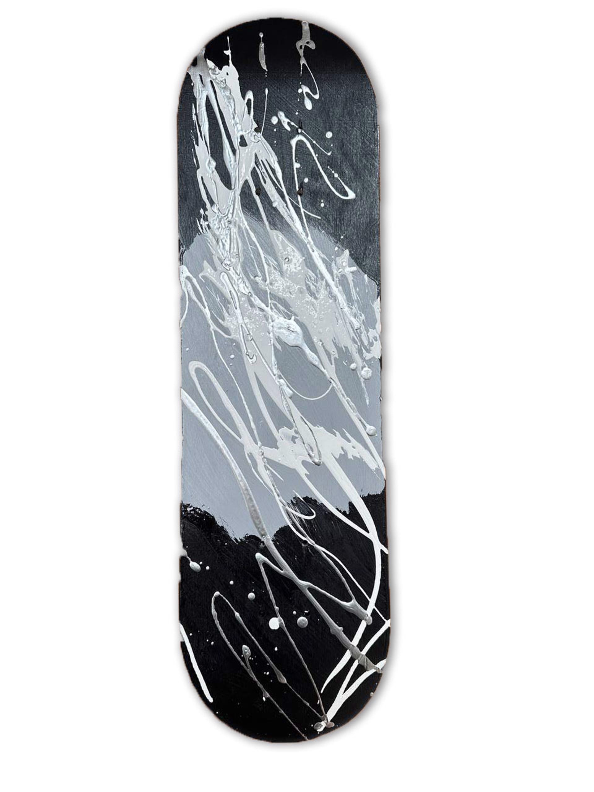 "Abstract Skateboard V (Black & White)" by Abstract Skateboards Wall Sculptures by Elena Bulatova