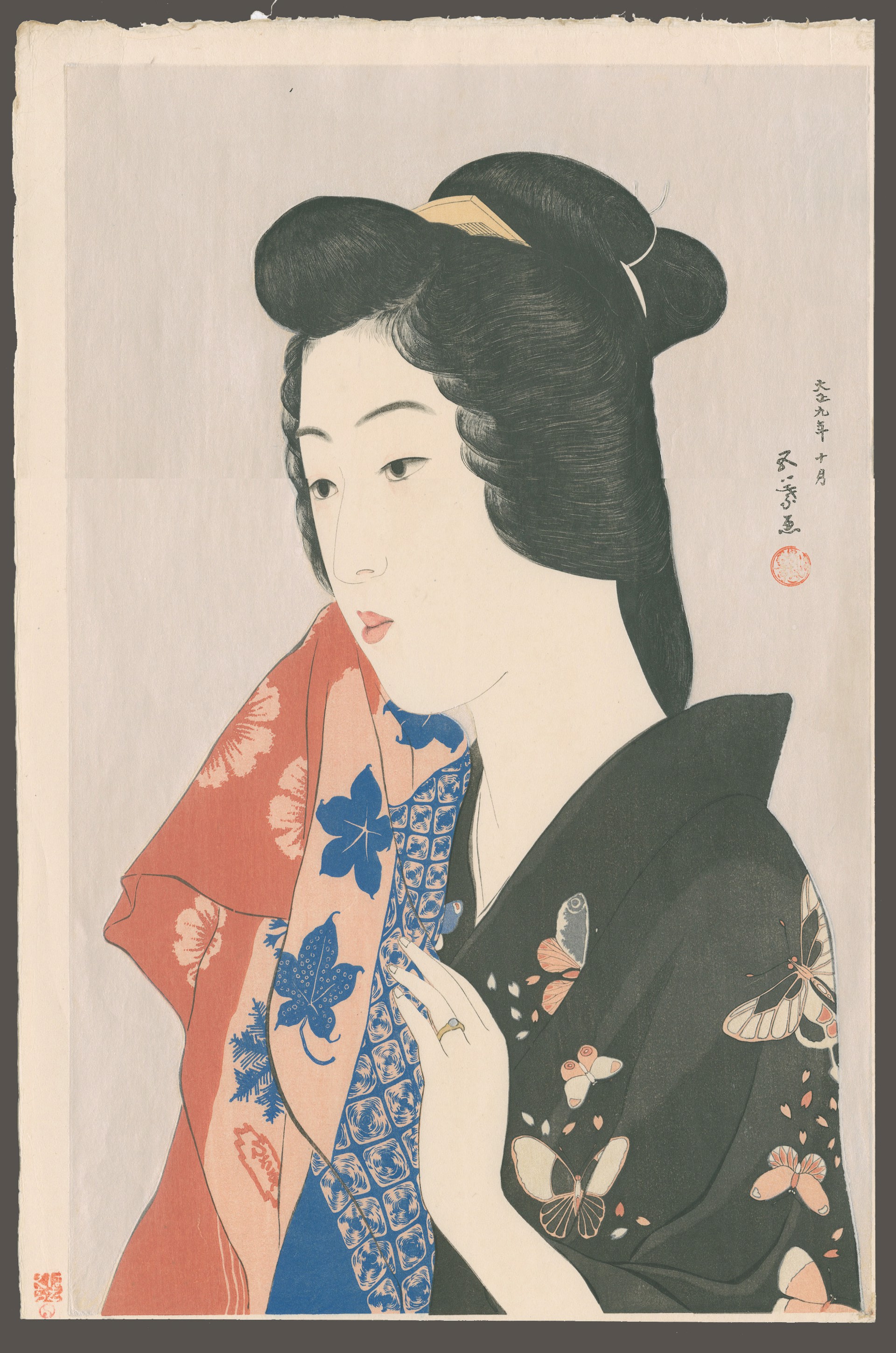 Geisha Hisae with a Towel by Goyo