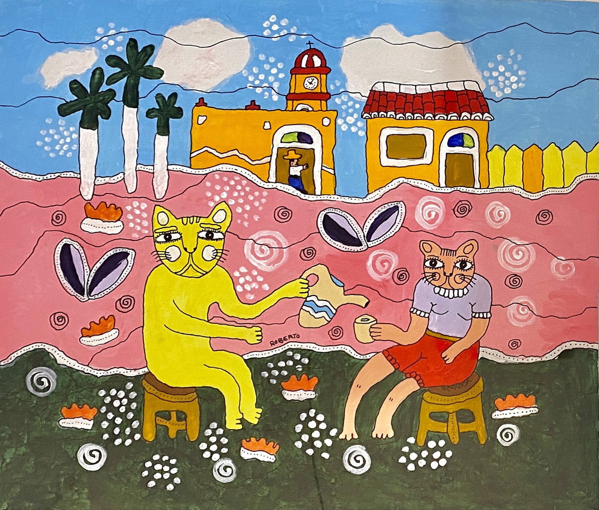 Cat Tea Party by Roberto Domingo Gil Esteban