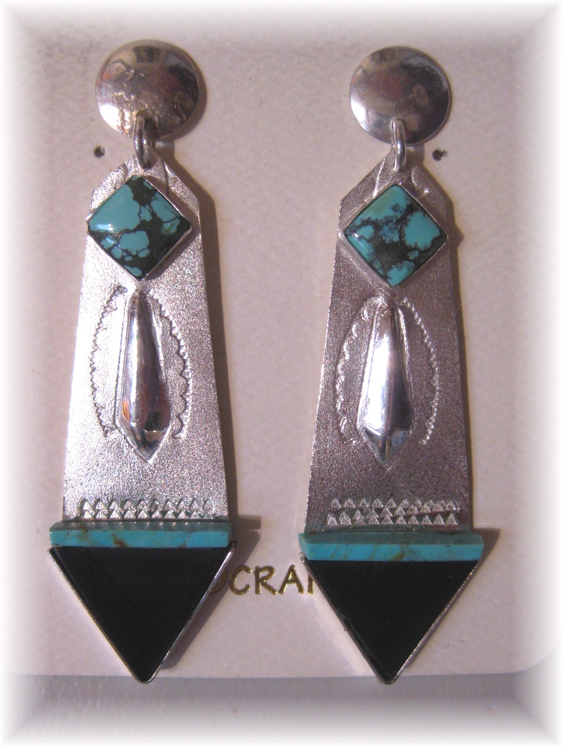 Sterling Silver with Turquoise and Jet  by Michael Redhawk
