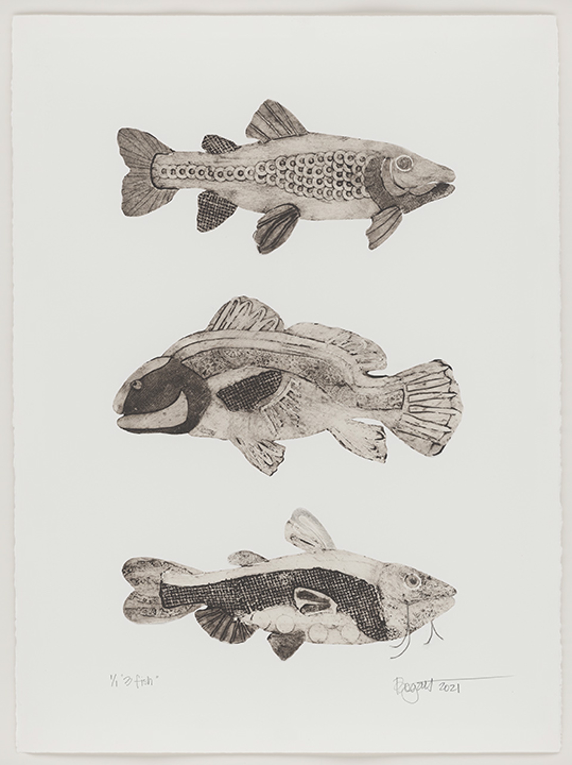 Three Fish by Brenda Bogart - Prints