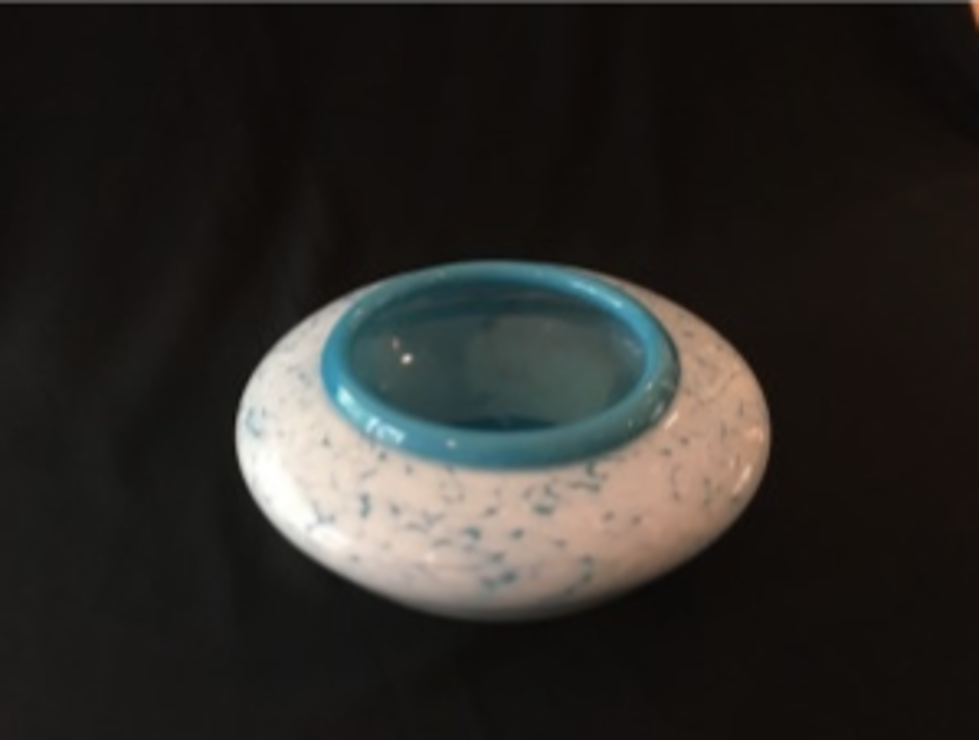 Inside out Bowl, white and blue by Hayden MacRae