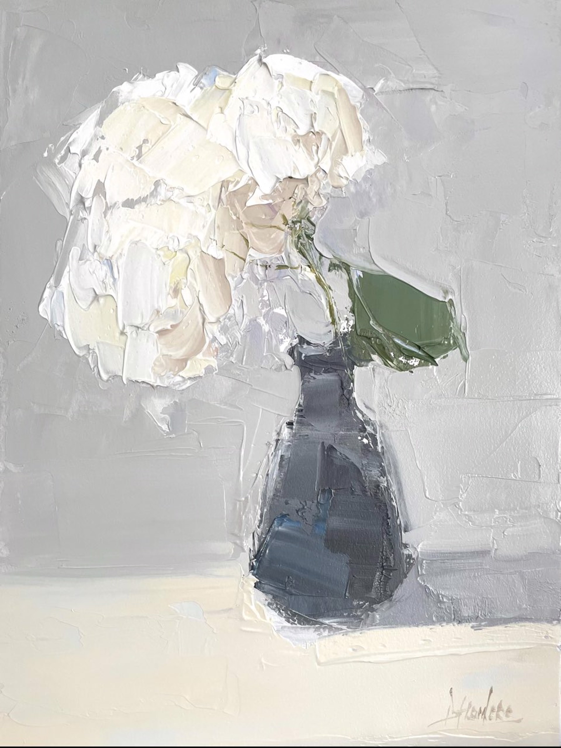 One Hydrangea White by Barbara Flowers
