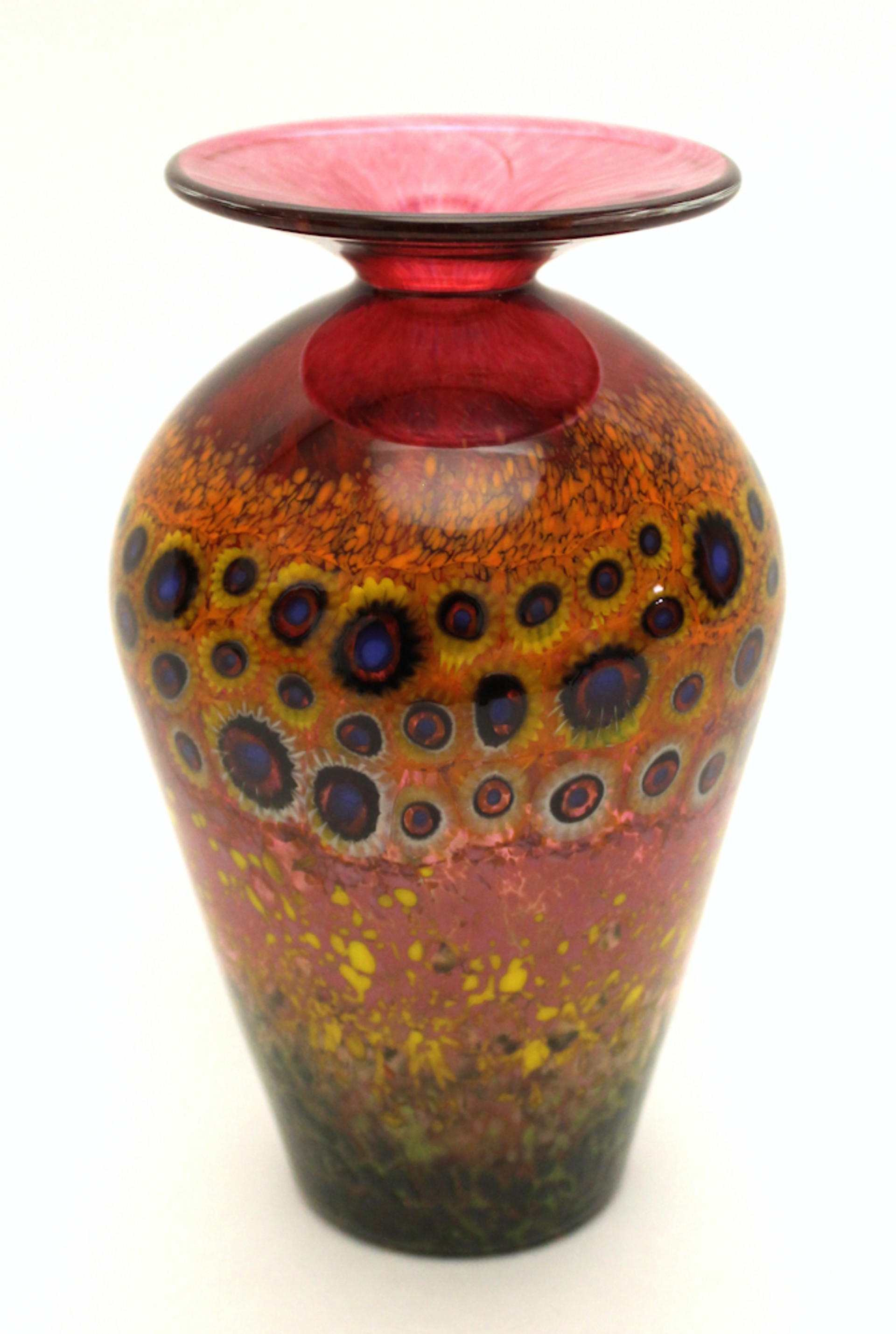 Ruby Mini Sunflower Vase by Ken Hanson & Ingrid Hanson