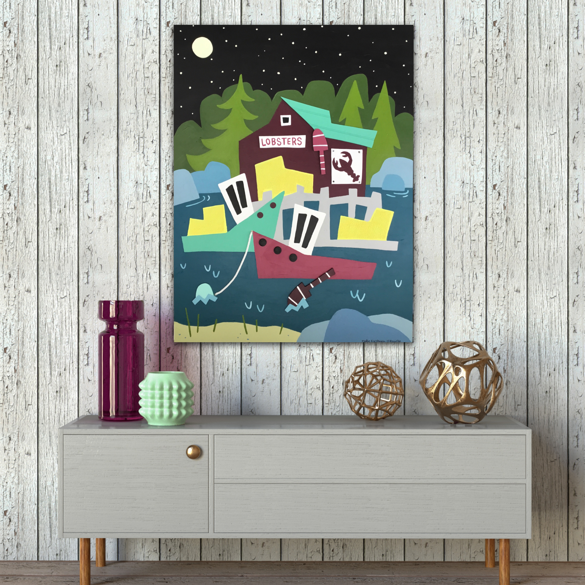 New Harbor Moonlight by Page Eastburn O'Rourke