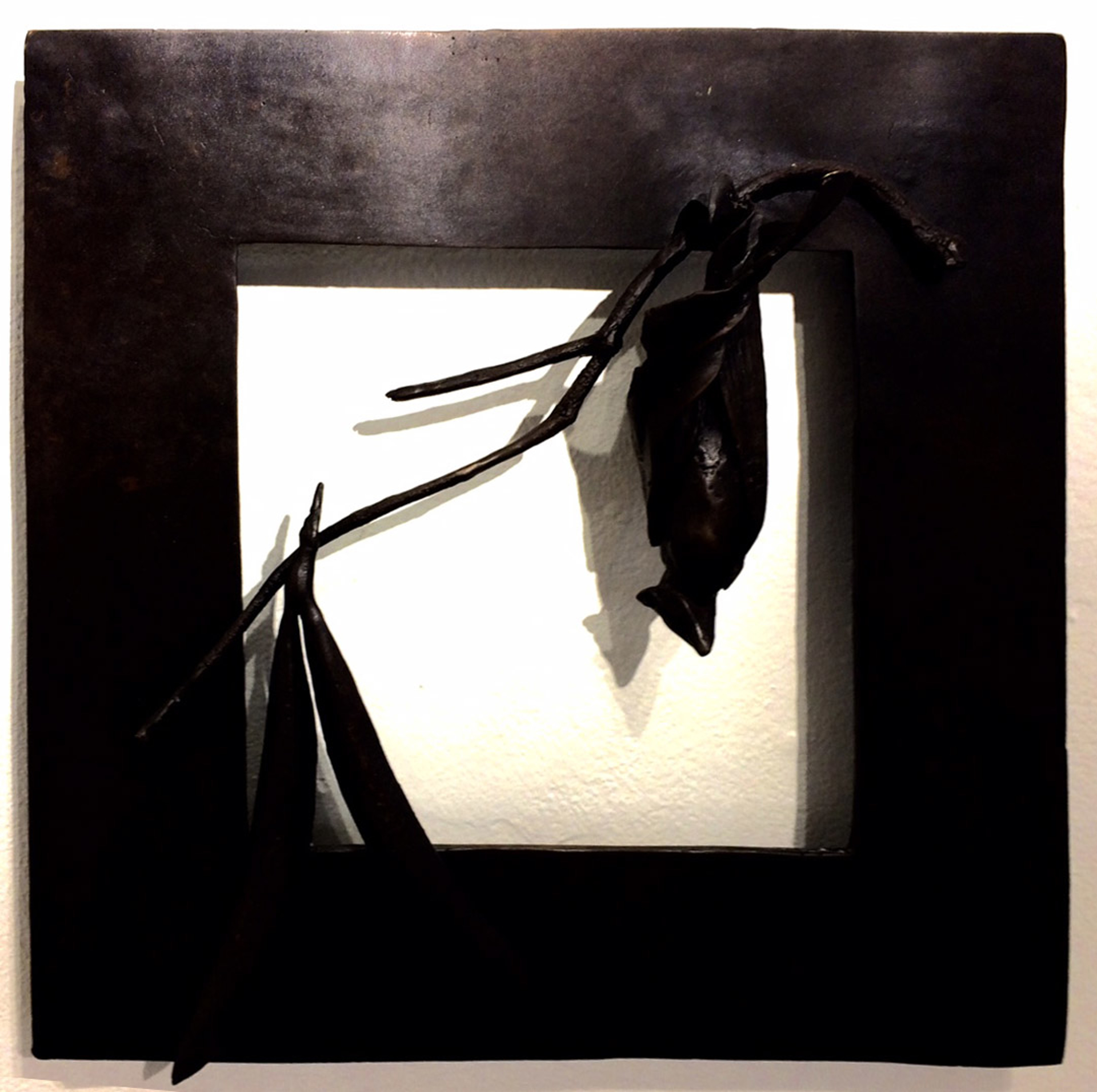 Frame with 1 Bat and 2 Pods, dark brown by Copper Tritscheller