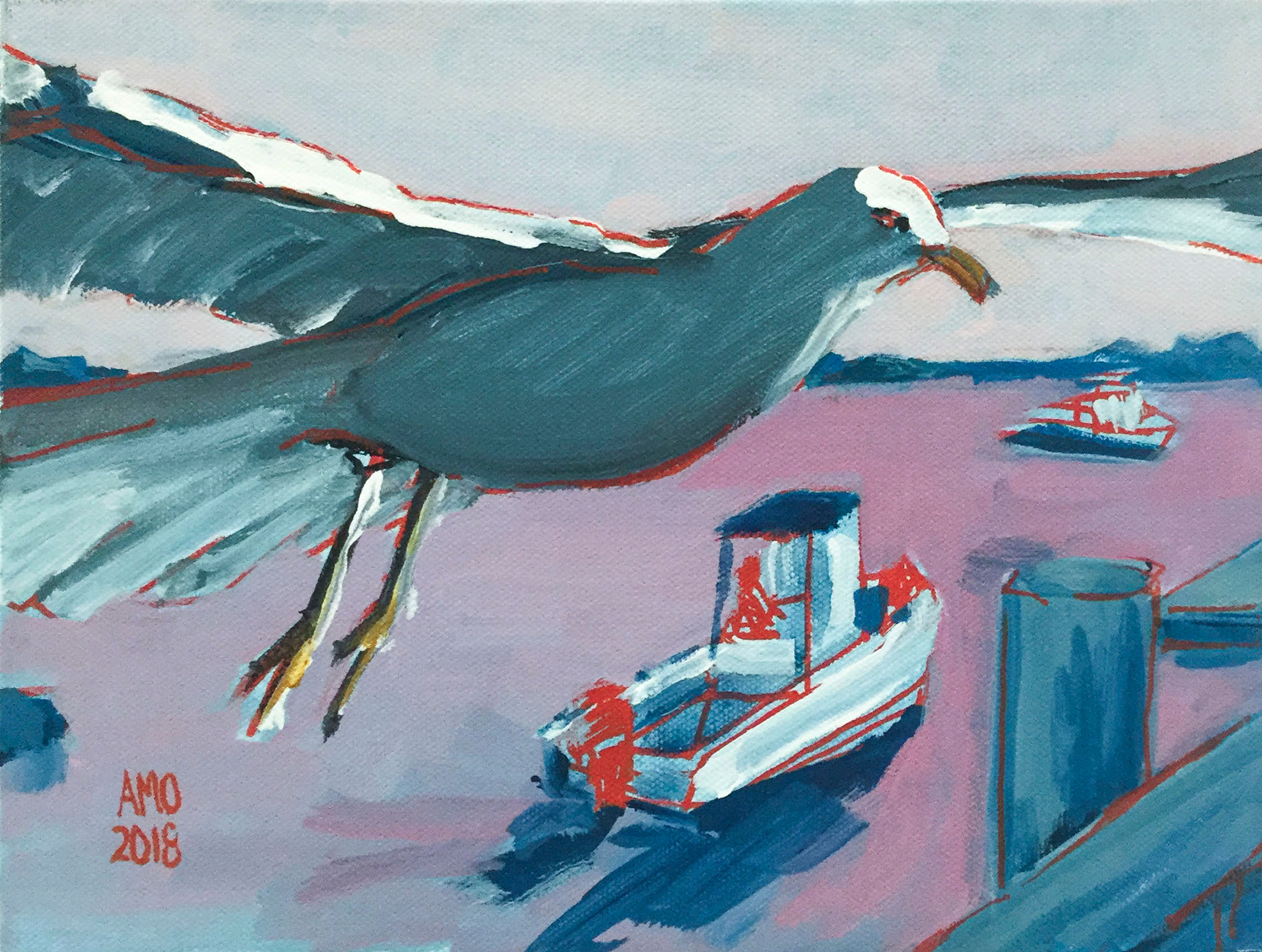 Red Line Gull by Ann Marie O'Dowd