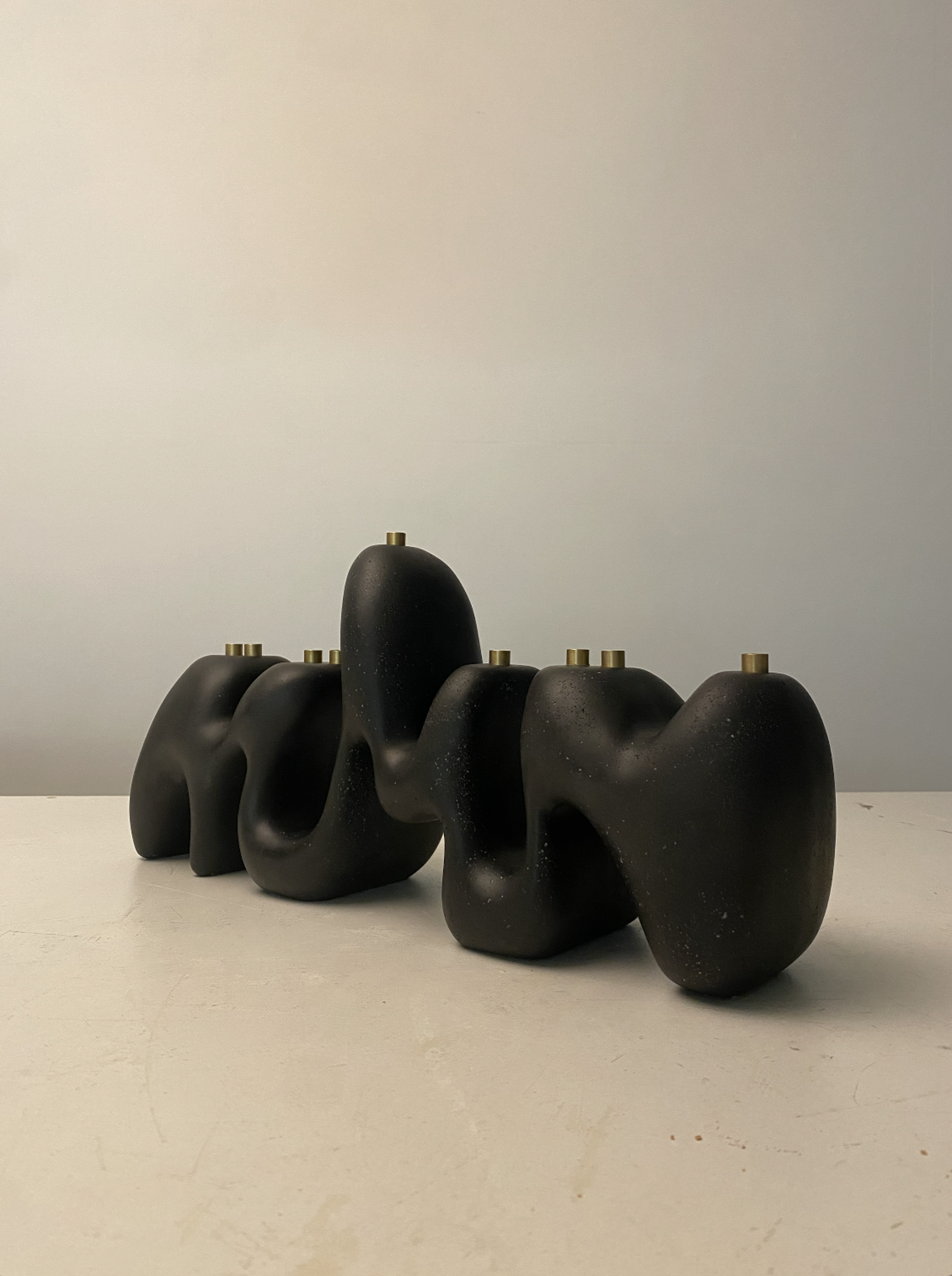 Menorah Sculpture II Black by Hannah Polskin