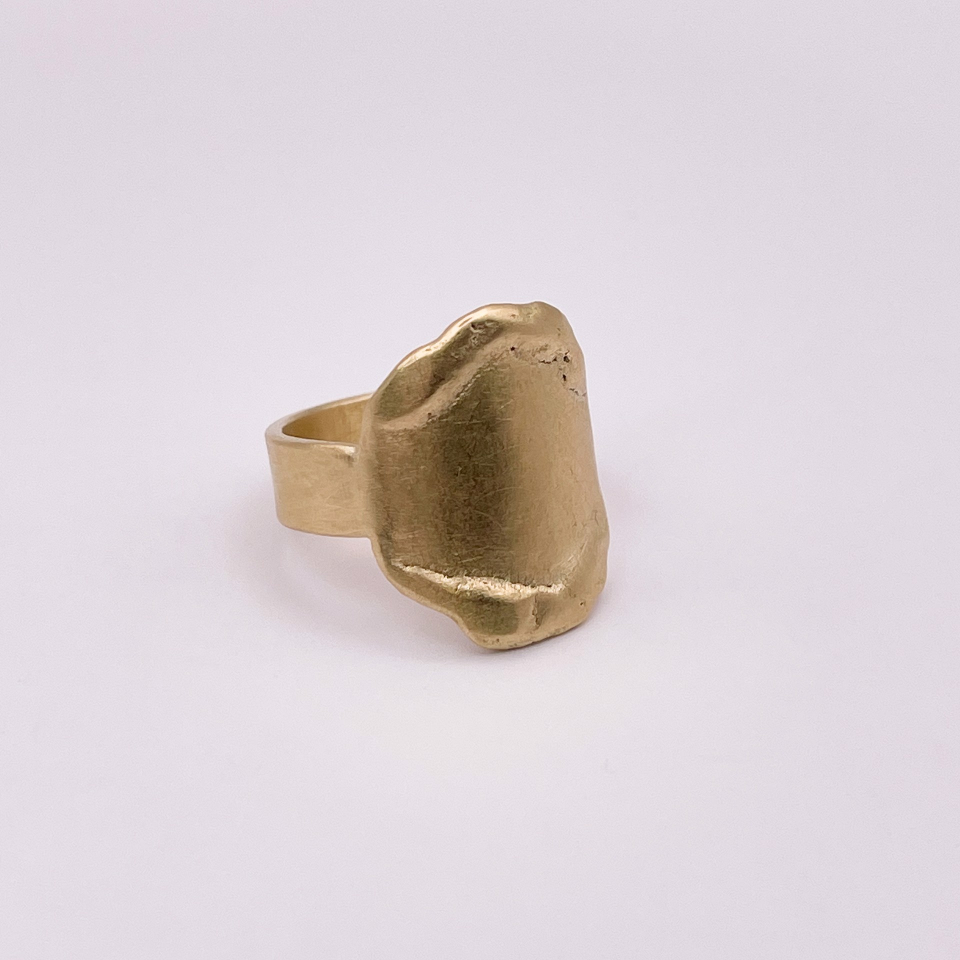 LHR06- 18k gold Mini Shield Ring by Leandra Hill