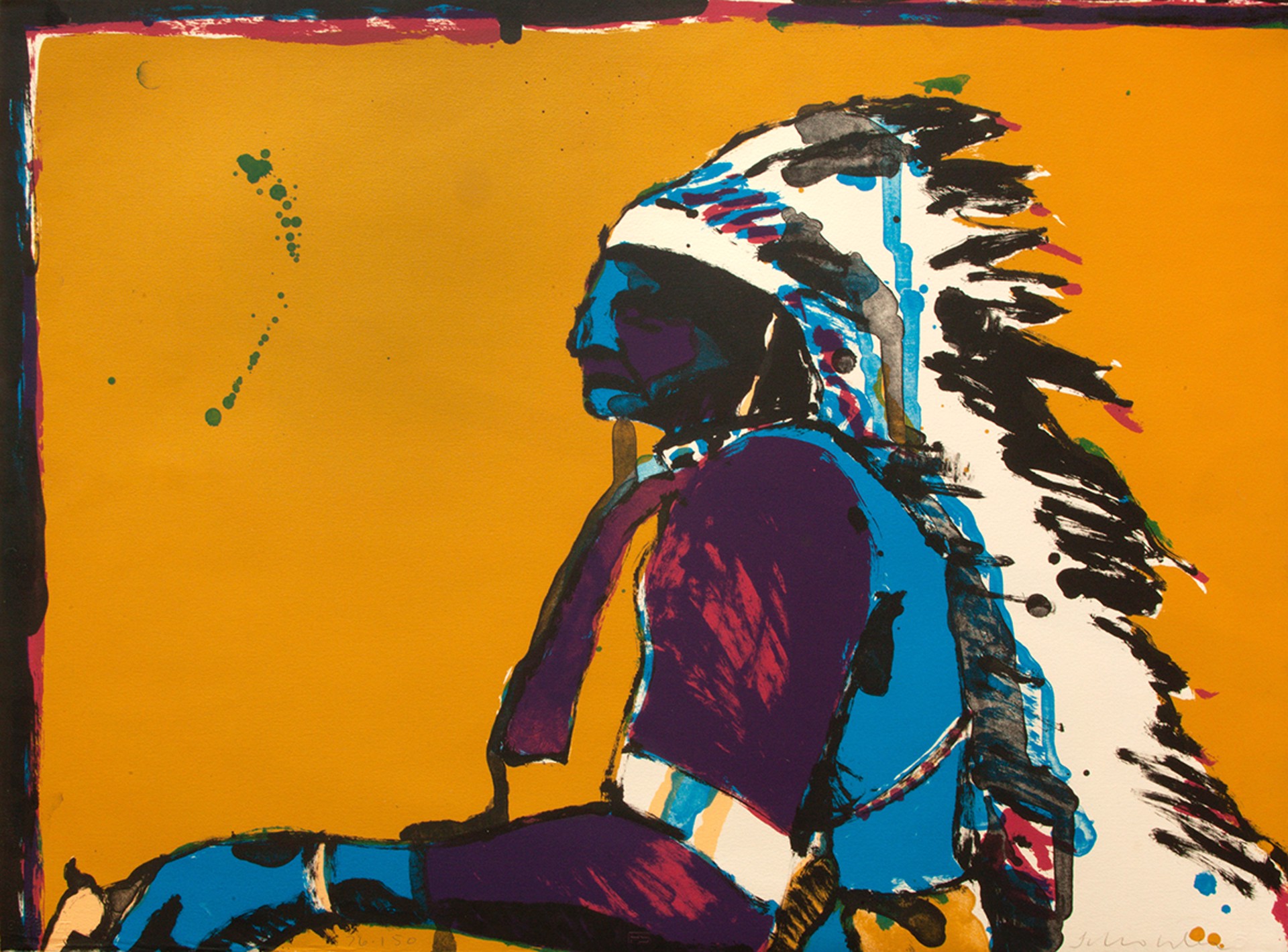Indian with Pistol (Ed. 150/150) by Fritz Scholder