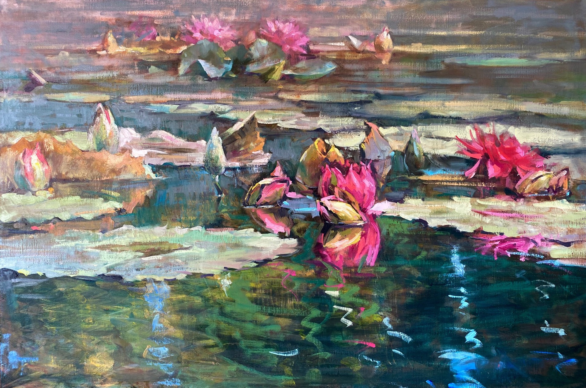 "Waterlily" original oil painting by Natalia Andreeva
