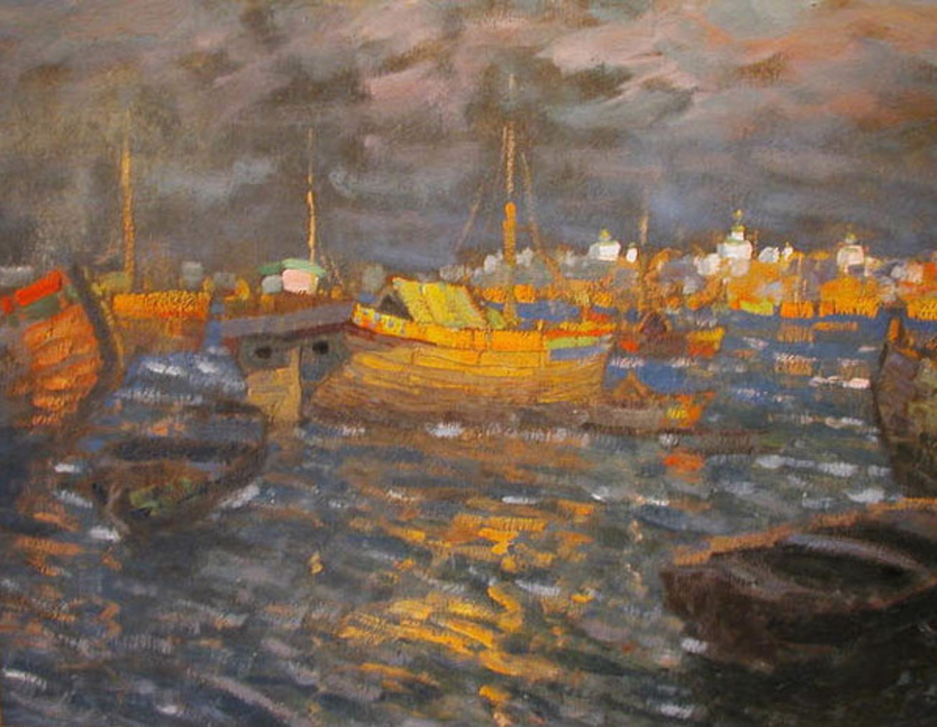 River Boats by Vasily Martynov