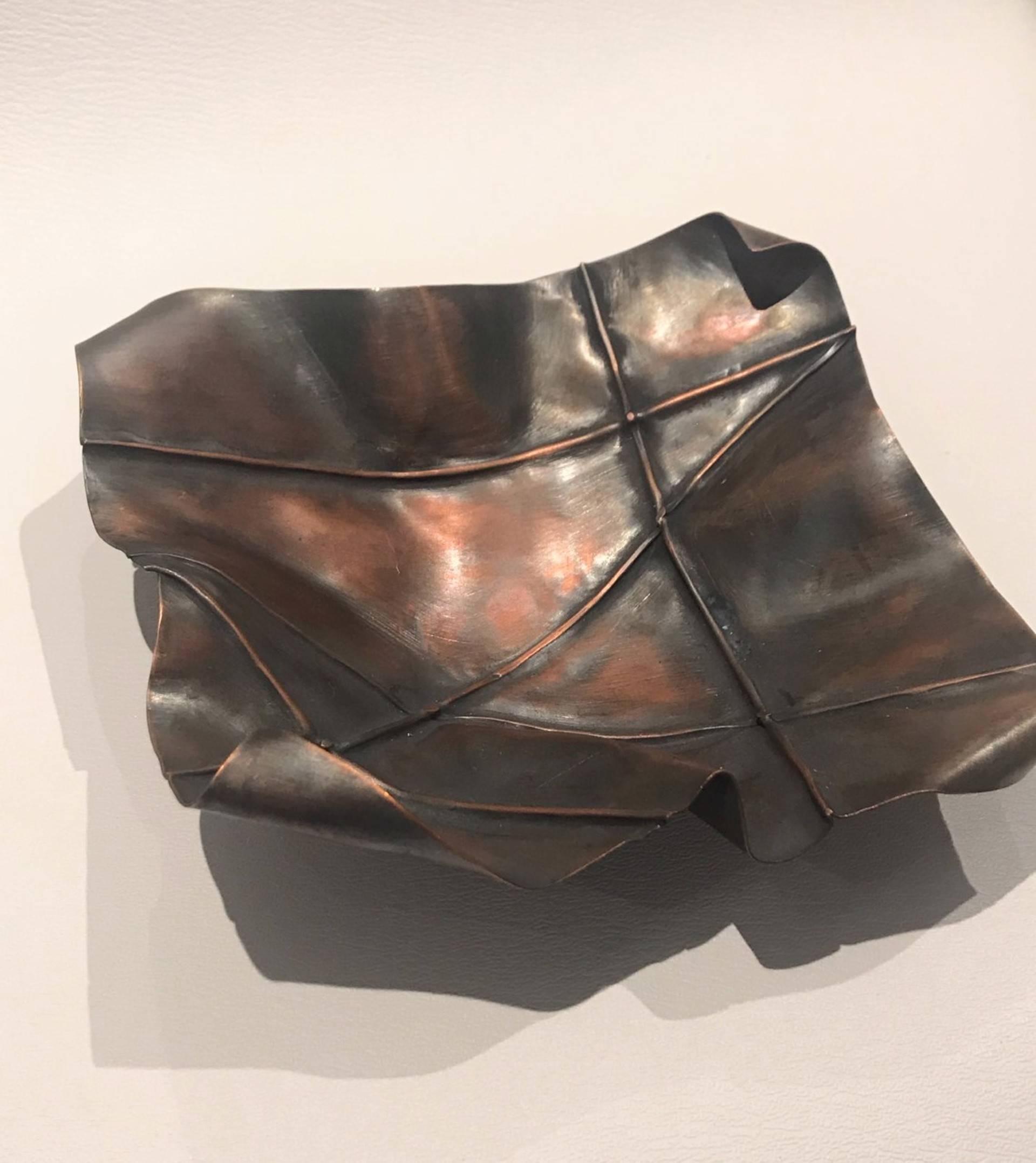 "Square Copper Bowl with Folds" by Nicole Josette