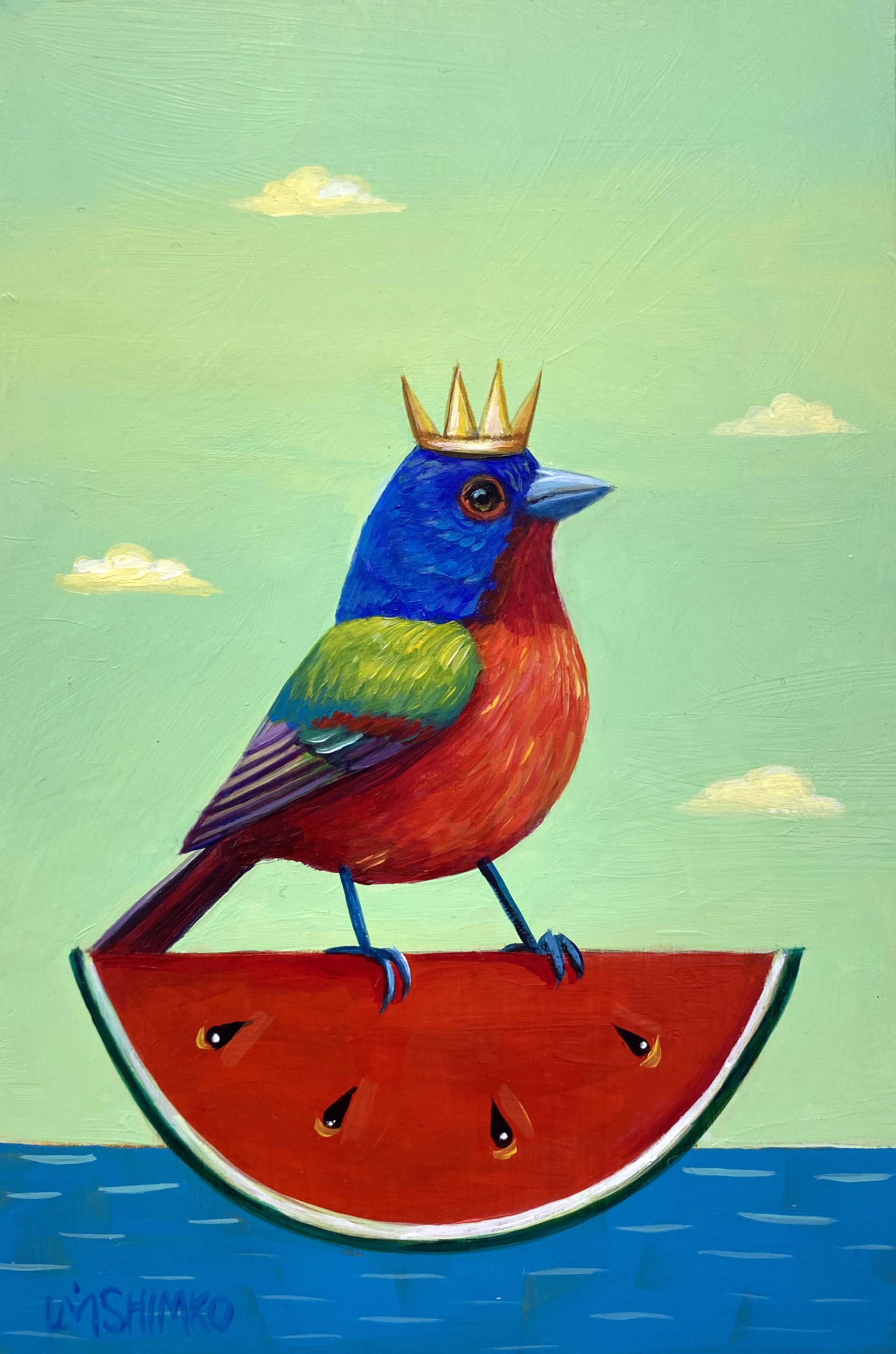 Mister Painted Bunting Watermelon by Lisa Shimko