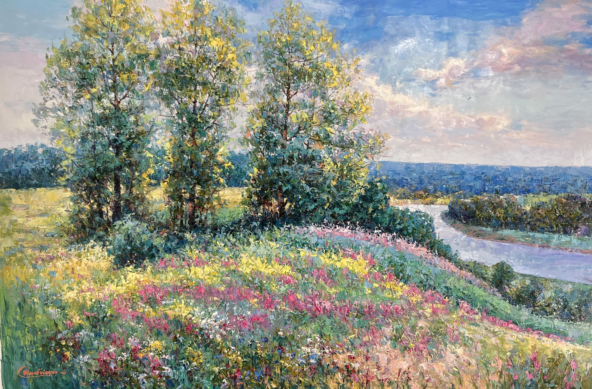 RIVERSIDE MEADOW ON BLUFF by RODRIGO